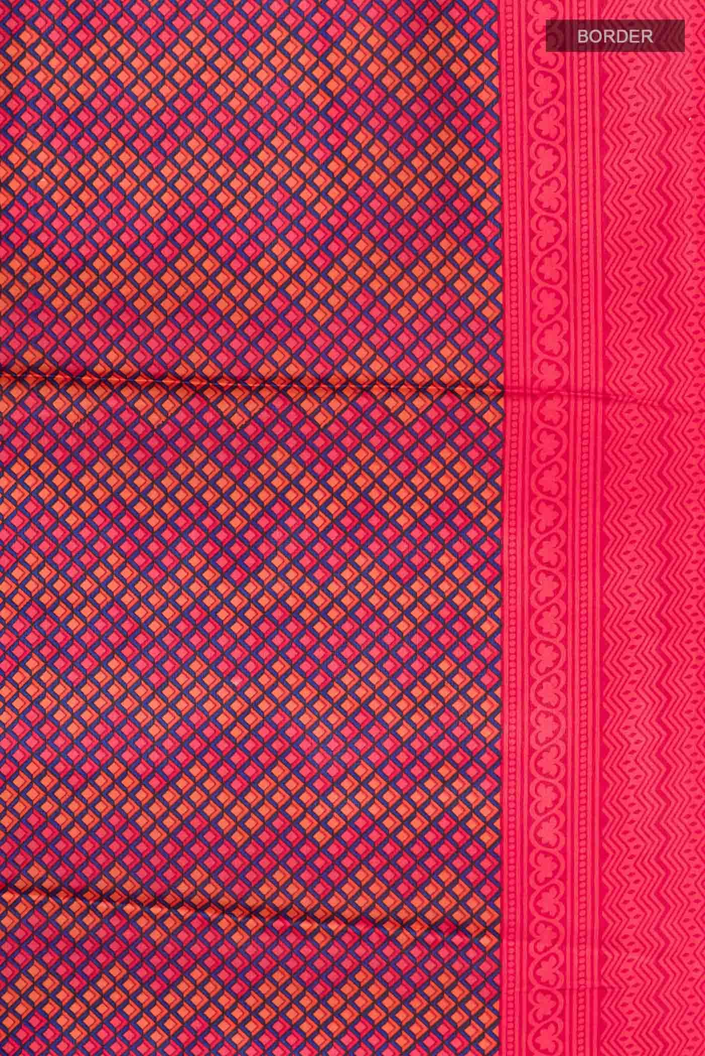 Pink Printed Silk Saree