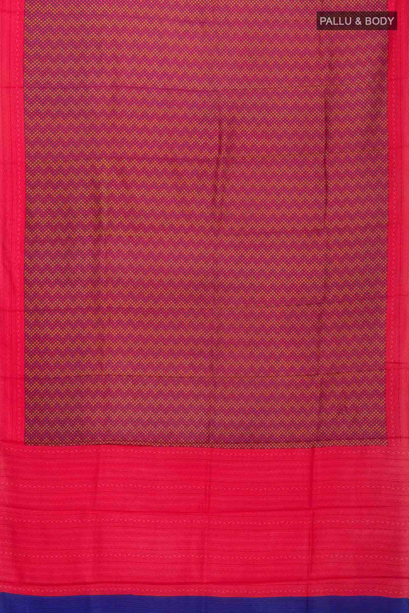 Pink Printed Silk Saree