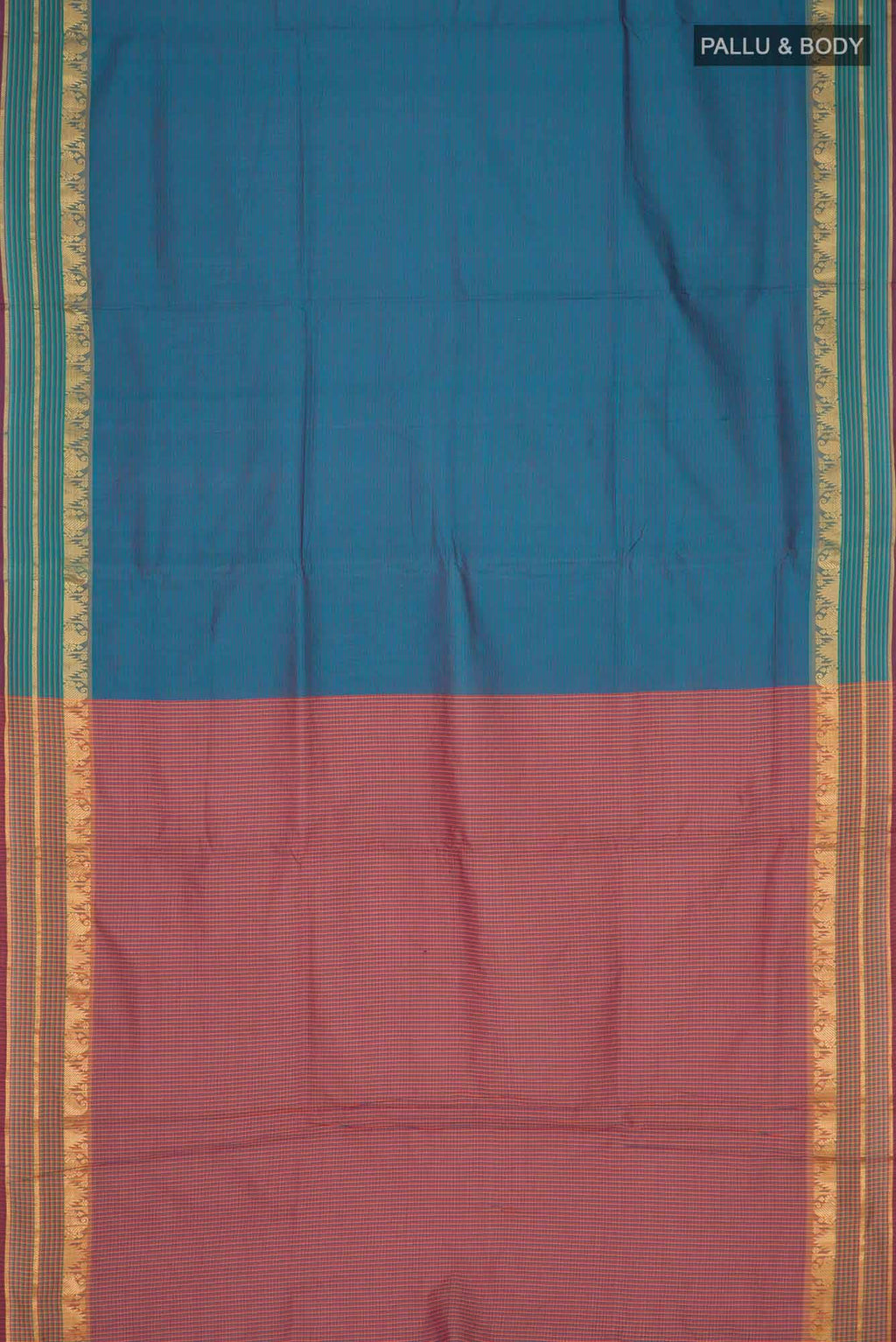 Blue Blended Cotton Saree