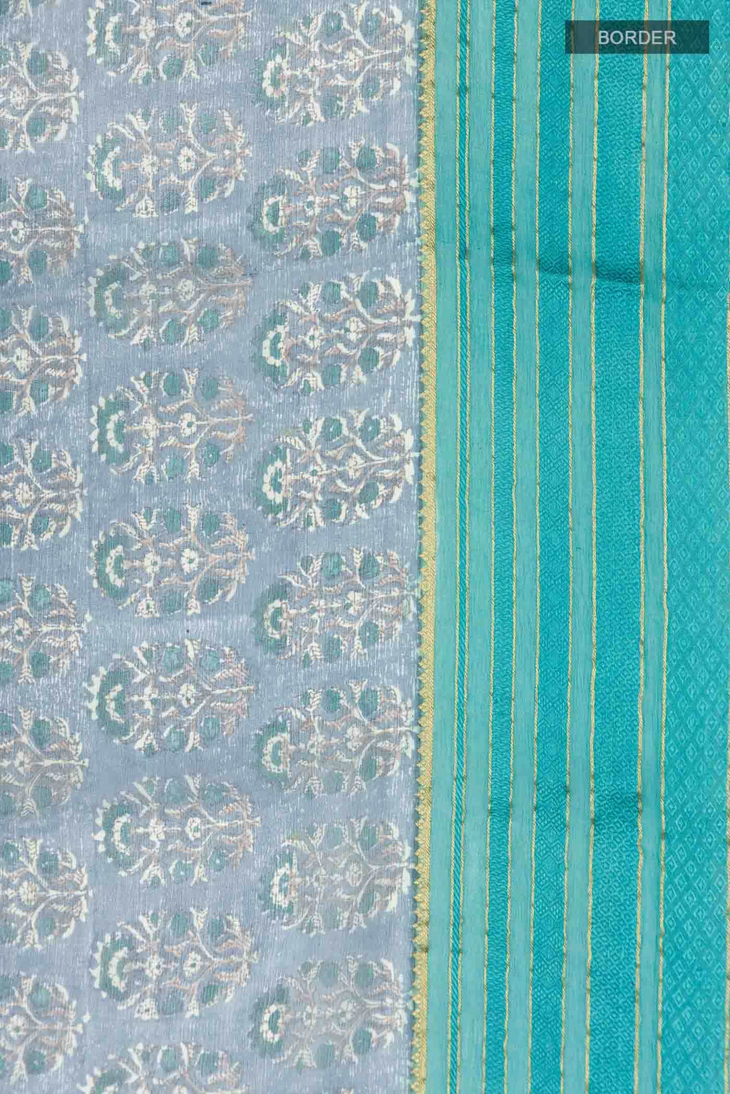 Blue Mysore Chiffon Saree