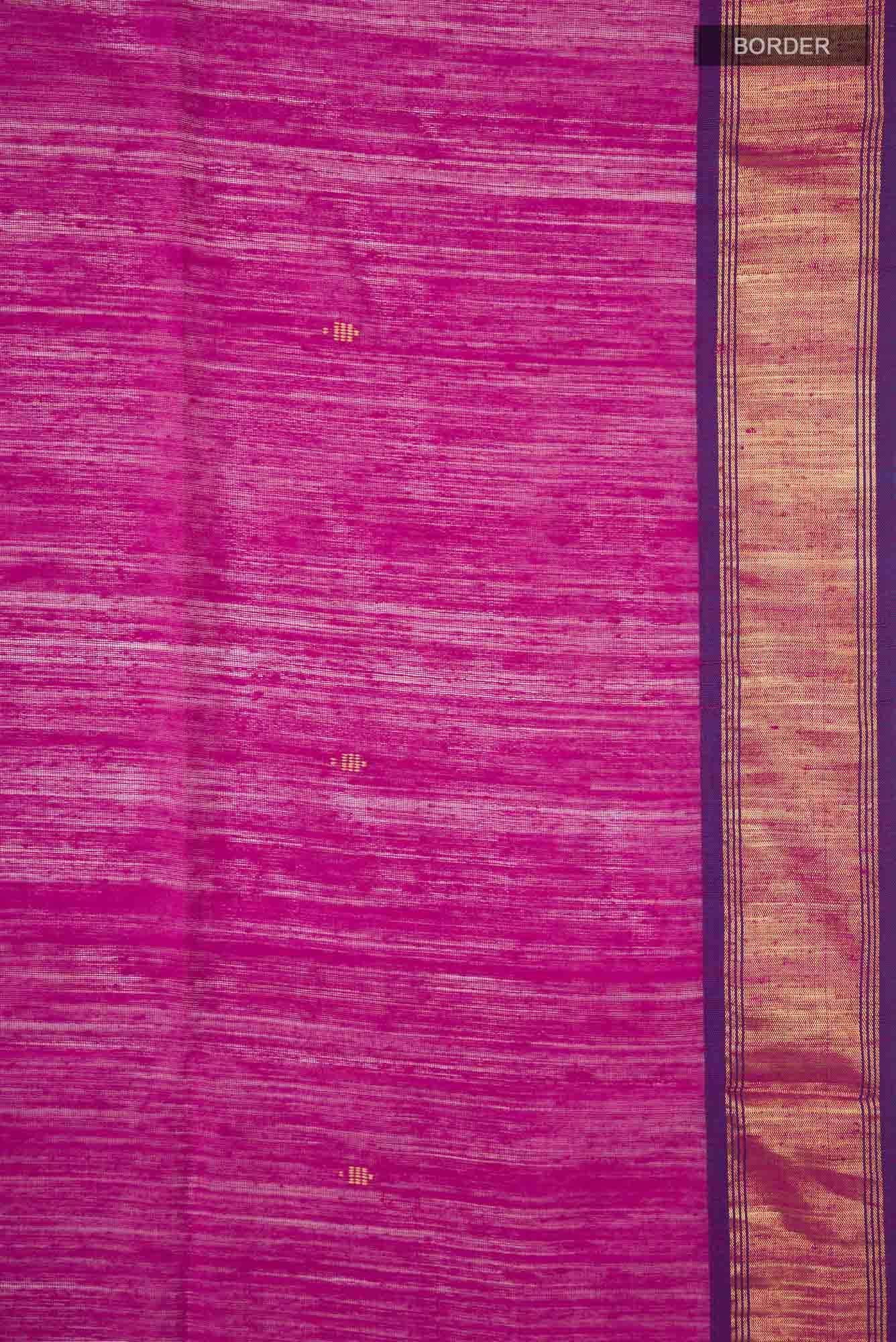Rani Pink Raw Silk Saree