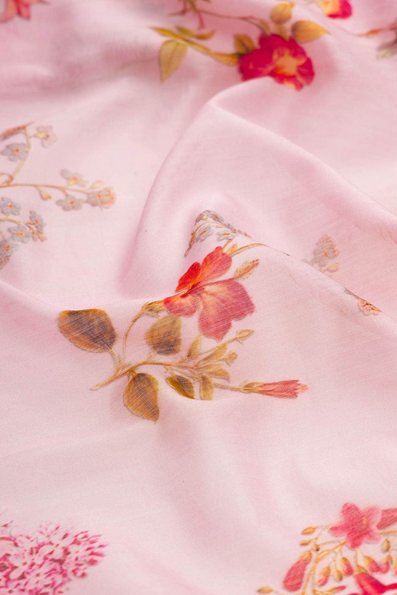 Pink Dual Tone Blended Chanderi Silk Cotton Saree