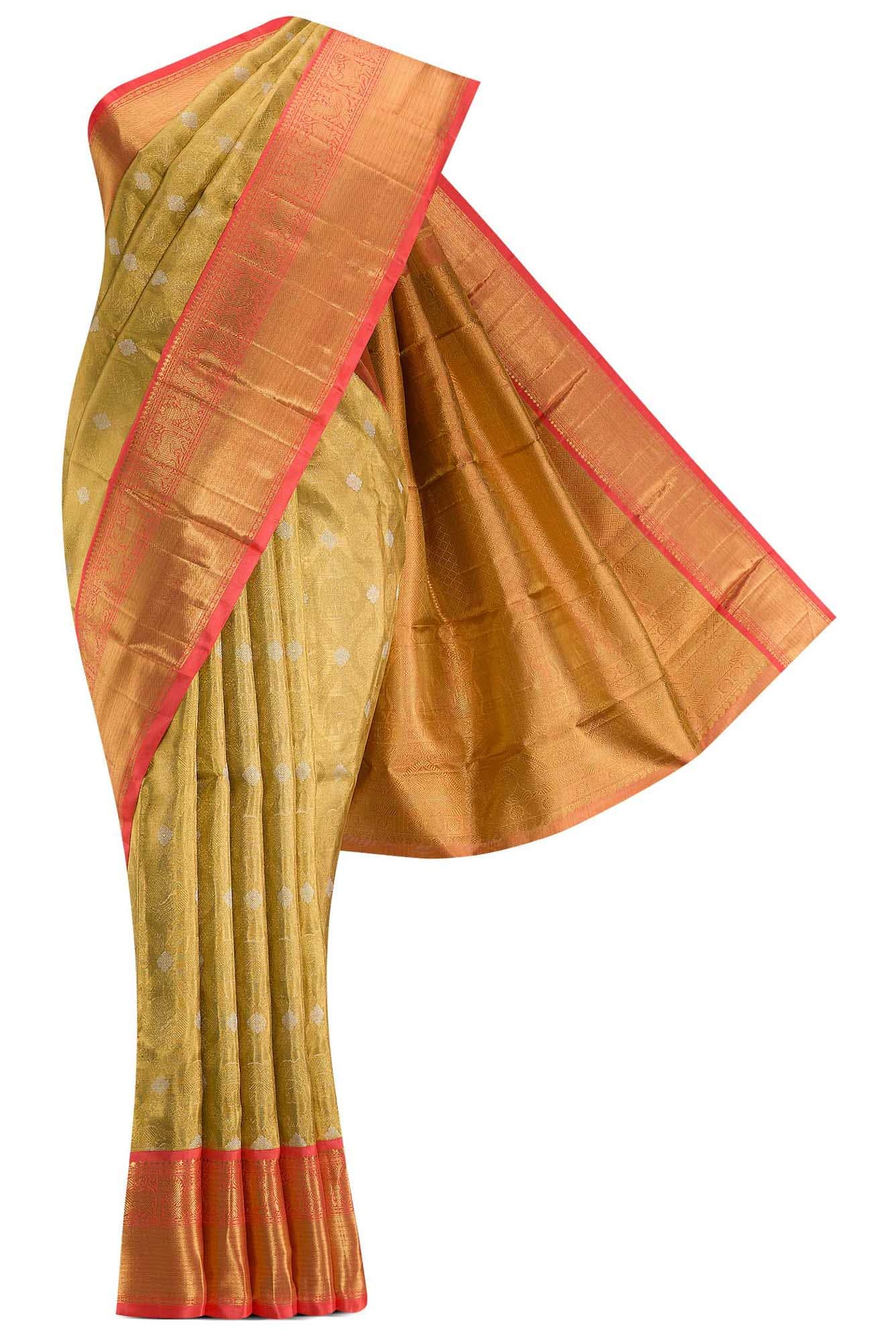 Gold Kanchipuram Silk Saree