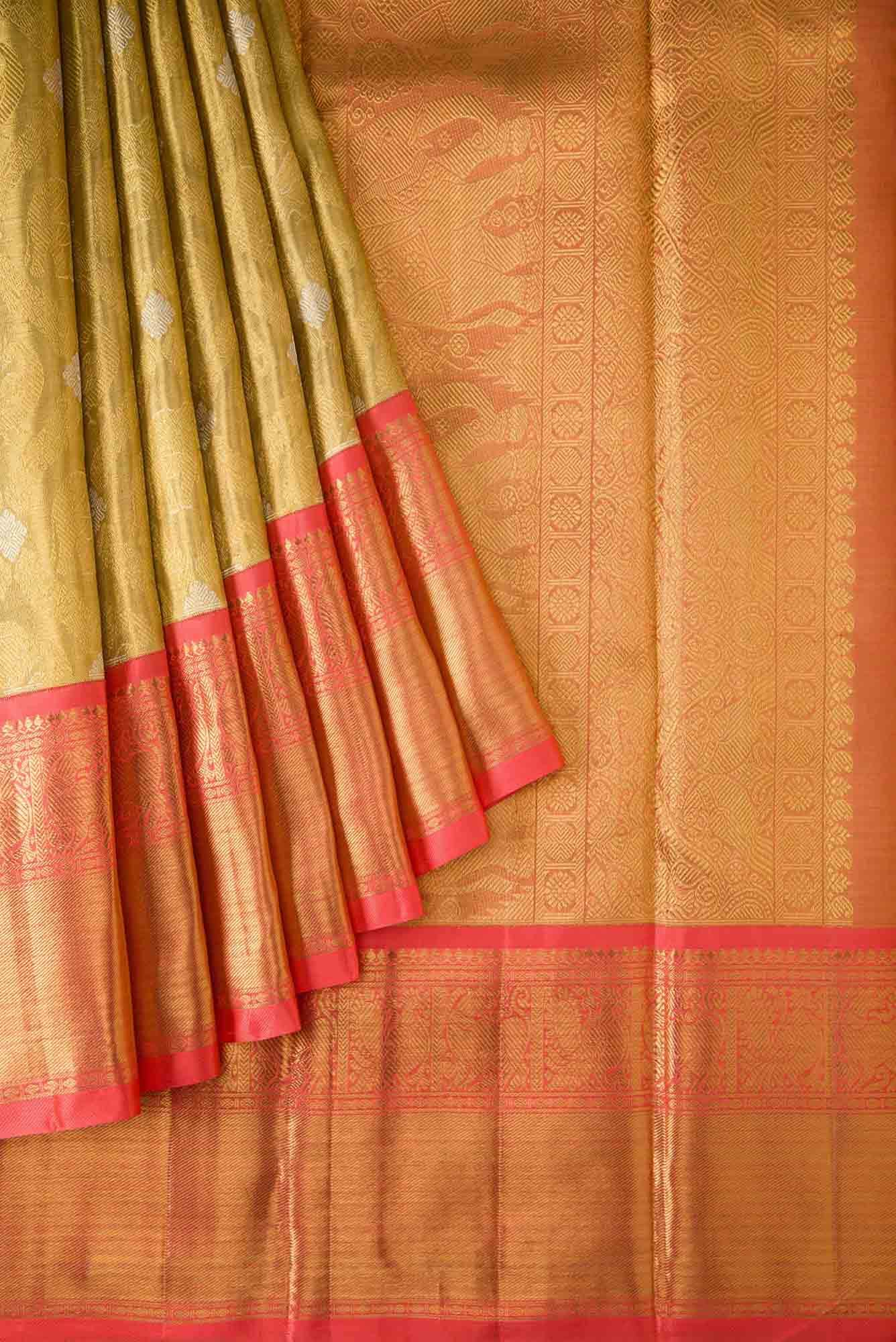Gold Kanchipuram Silk Saree