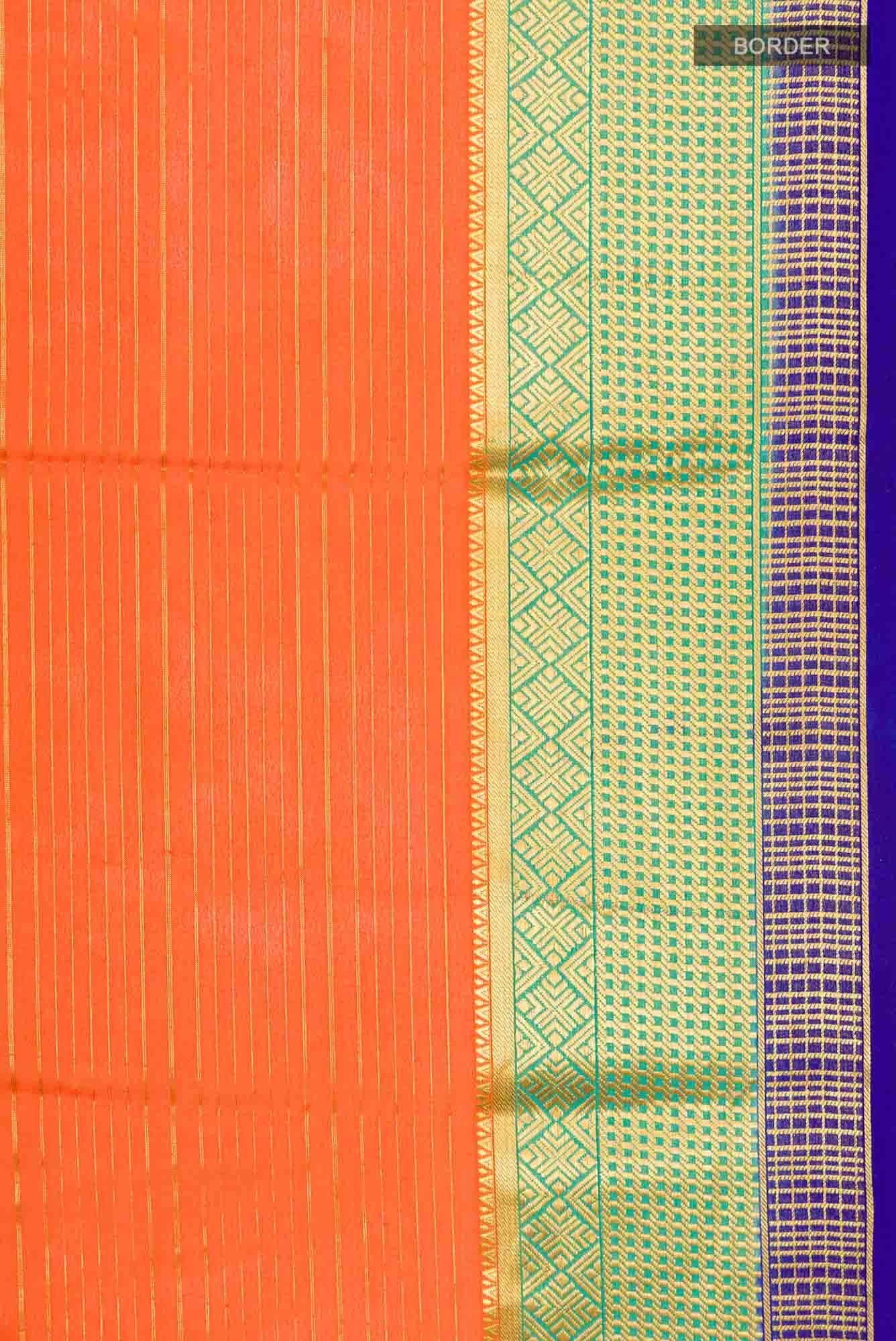 Orange Mysore Crepe Saree