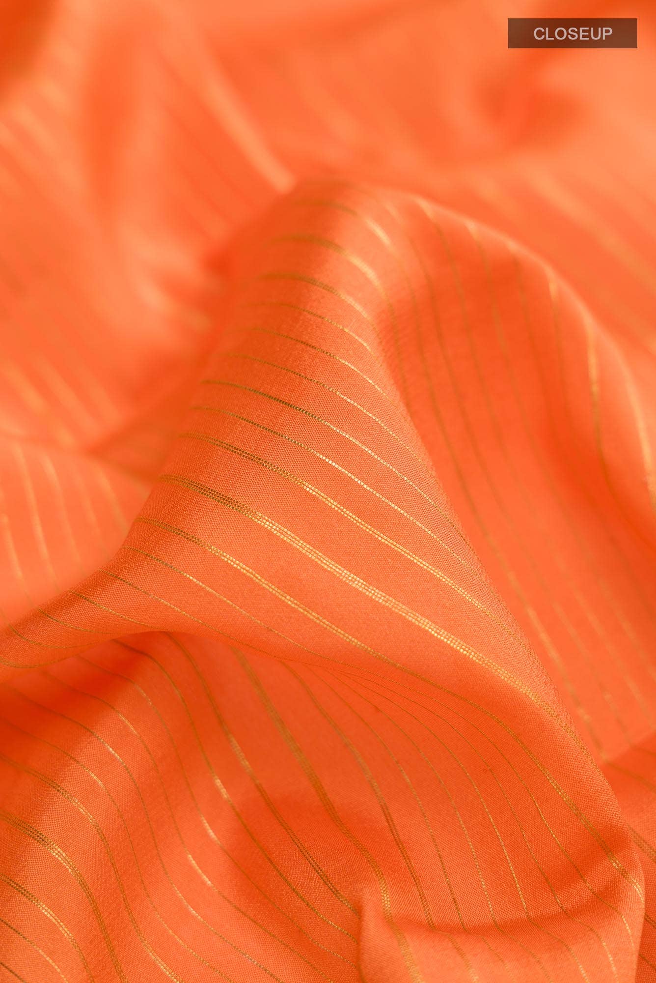 Orange Mysore Crepe Saree