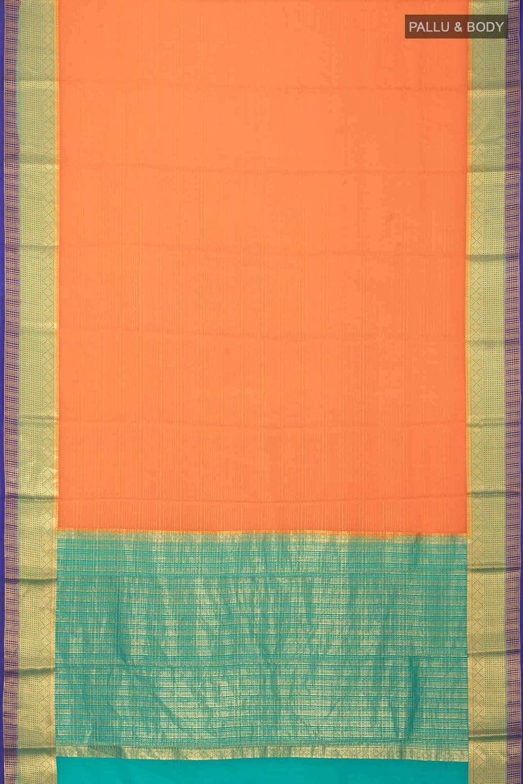 Orange Mysore Crepe Saree