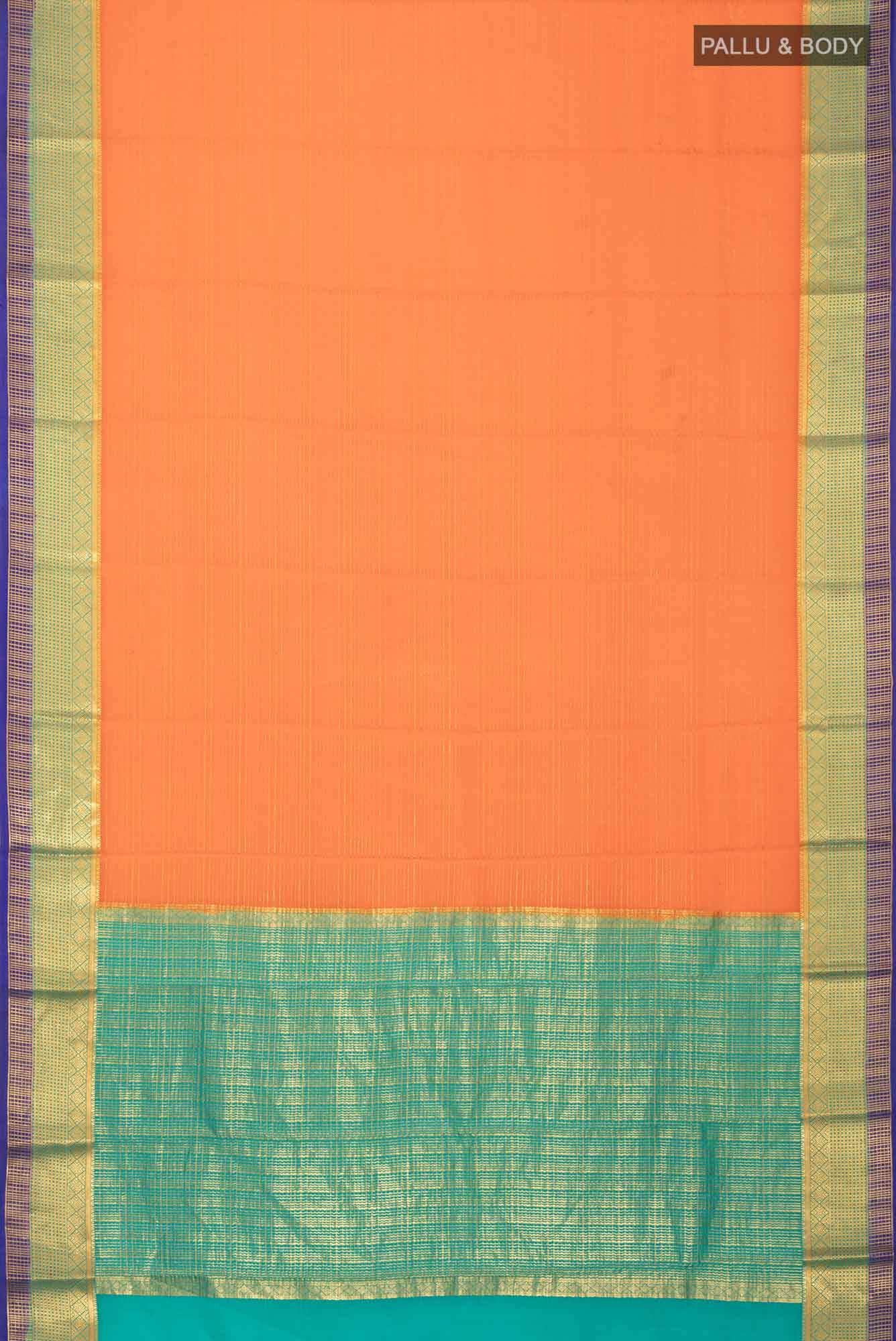 Orange Mysore Crepe Saree