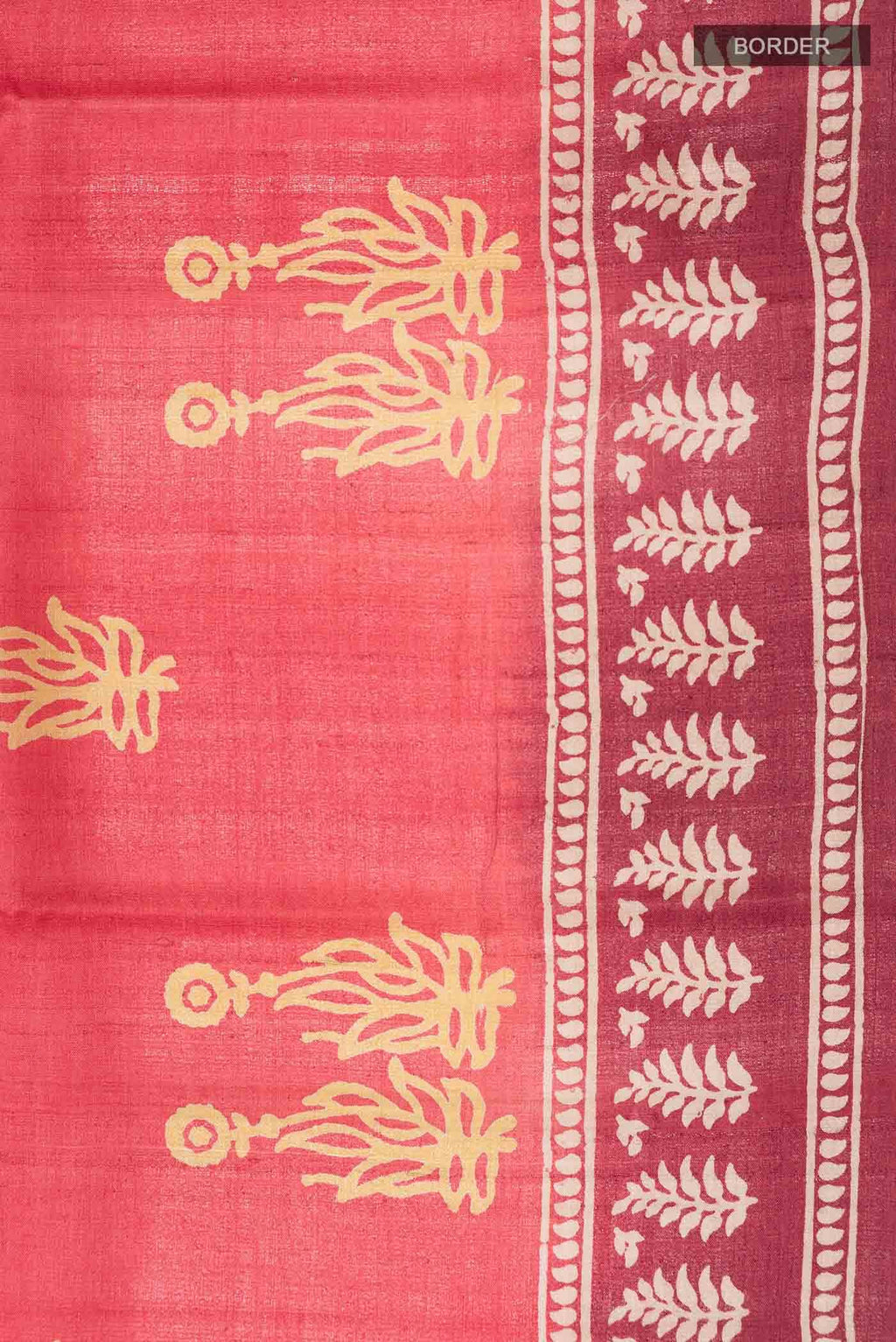 Orange Bhagalpuri Tussar Silk Saree