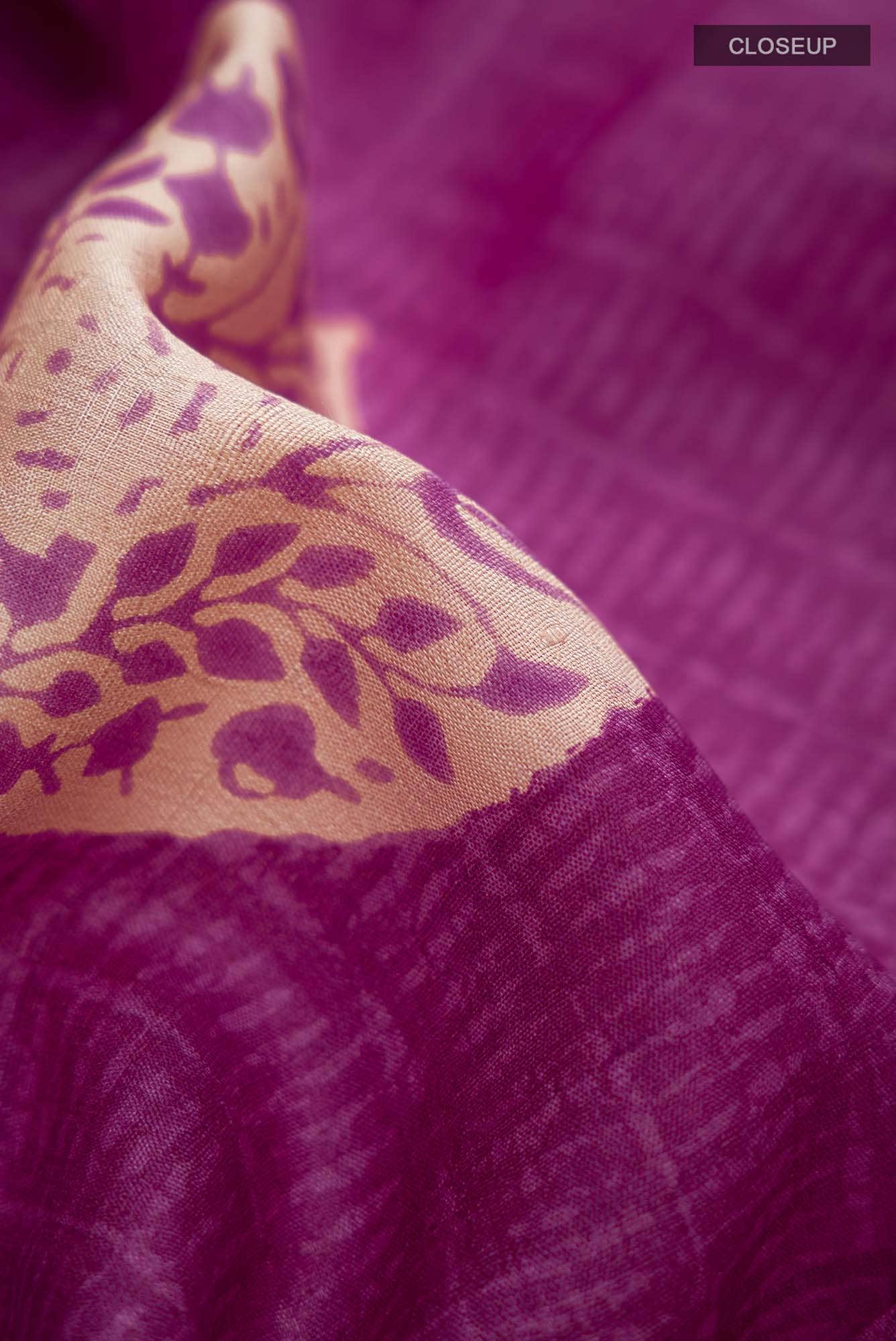 Pink Bhagalpuri Tussar Silk Saree