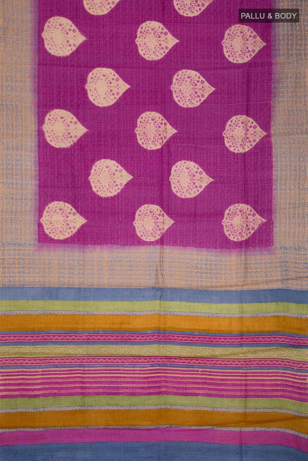 Pink Bhagalpuri Tussar Silk Saree