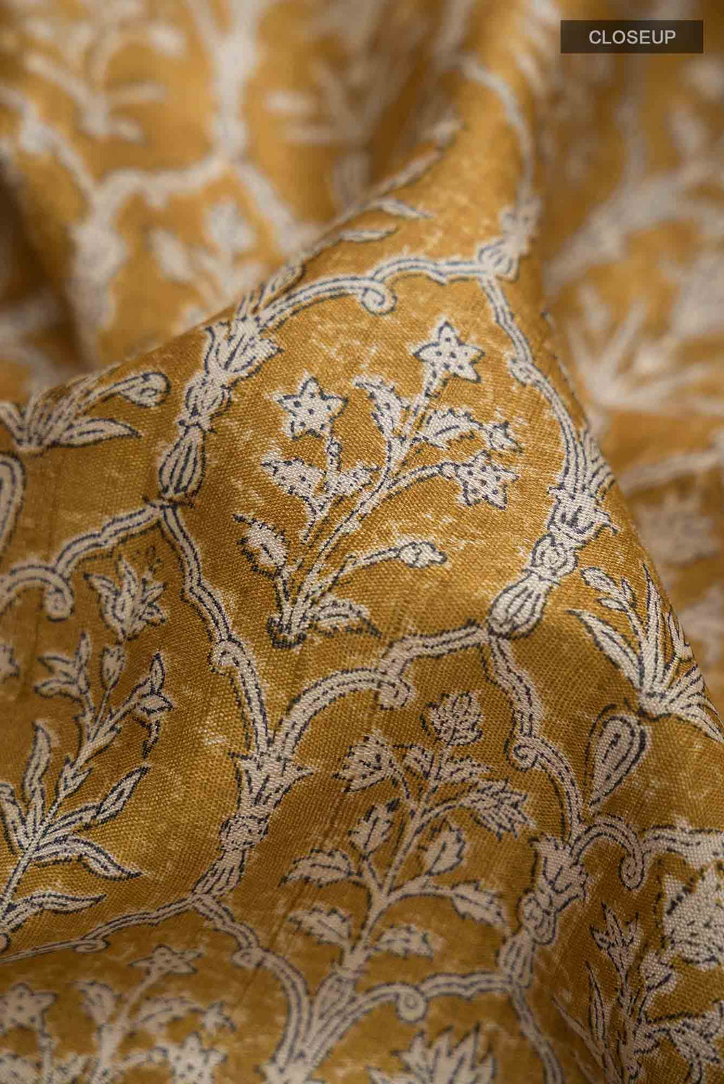 Mustard Bhagalpuri Tussar Silk Saree
