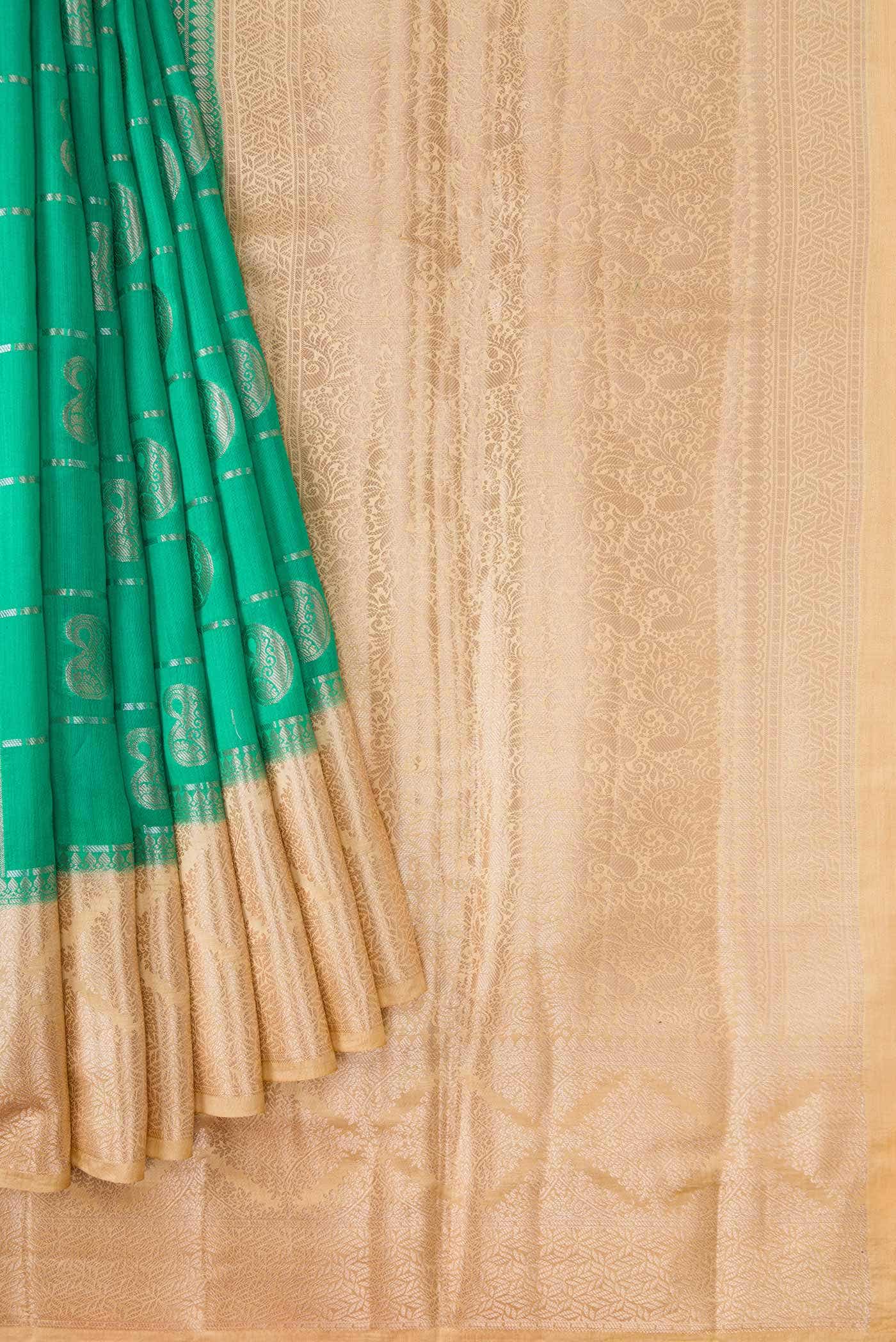 Green Tussar Silk Saree