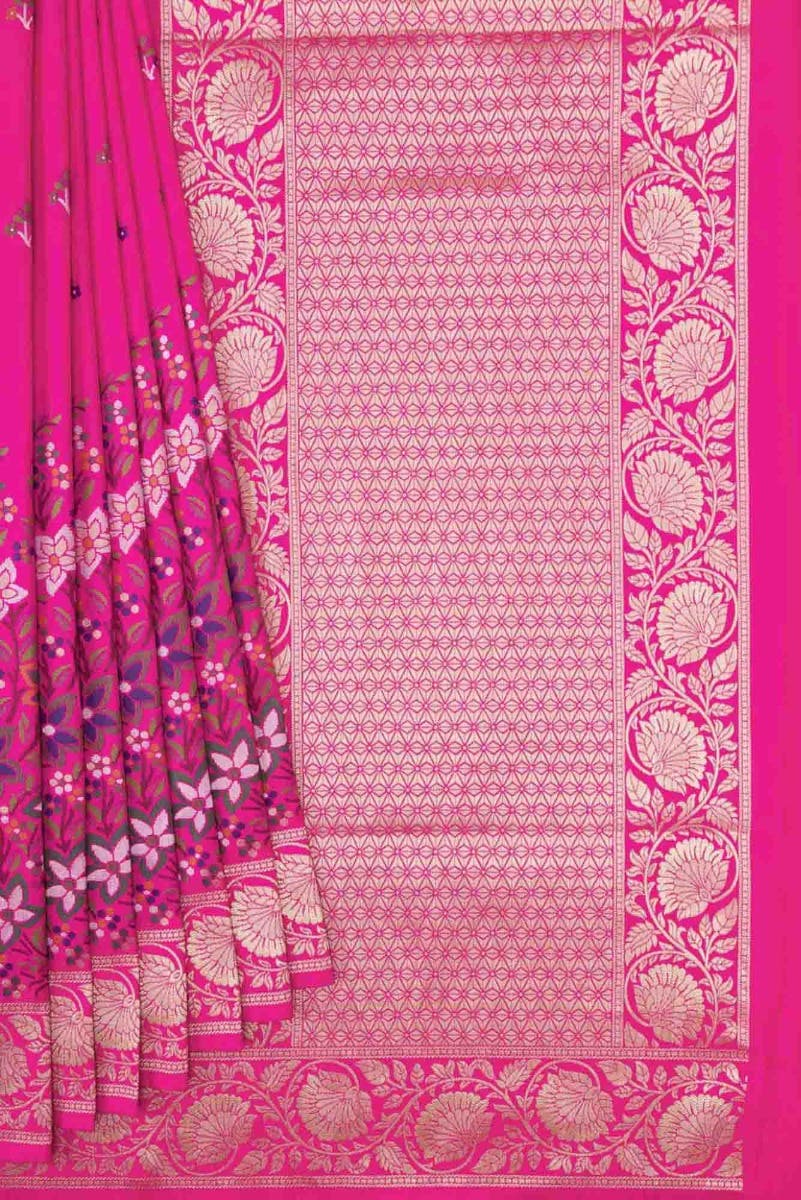 Pink Dual Tone Blended Banarasi Silk Saree