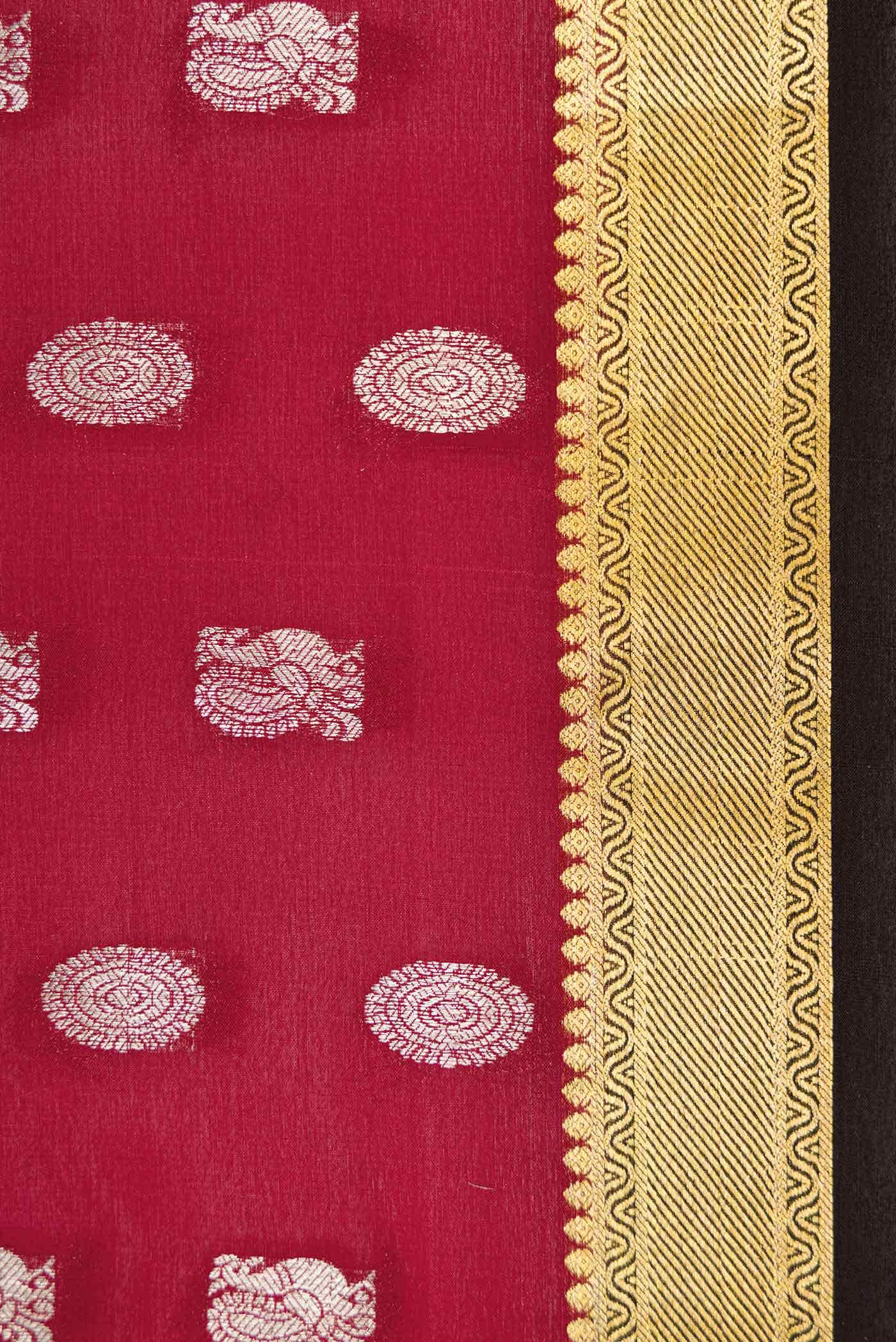 Maroon Dual Tone Mysore Crepe Saree