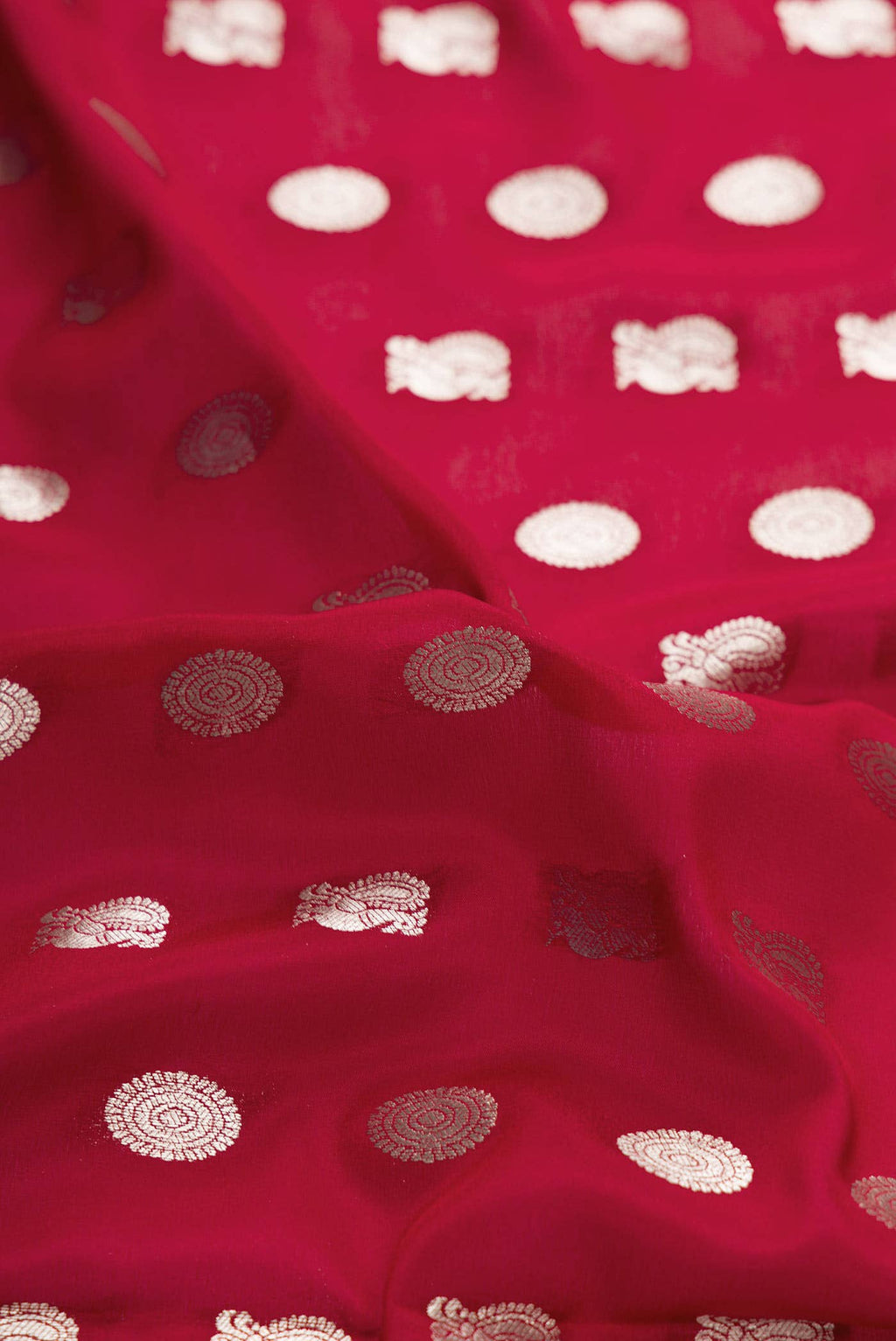 Maroon Dual Tone Mysore Crepe Saree