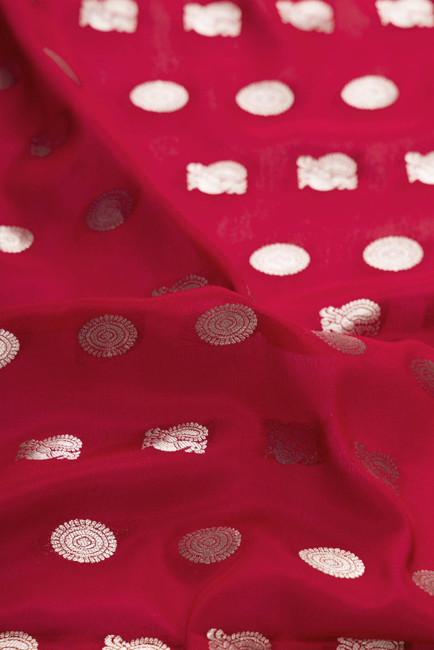 Maroon Dual Tone Mysore Crepe Saree
