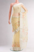 Yellow Organza Silk Saree