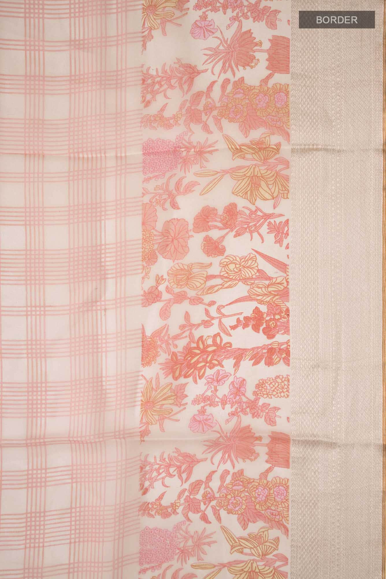 Off White Organza Silk Saree