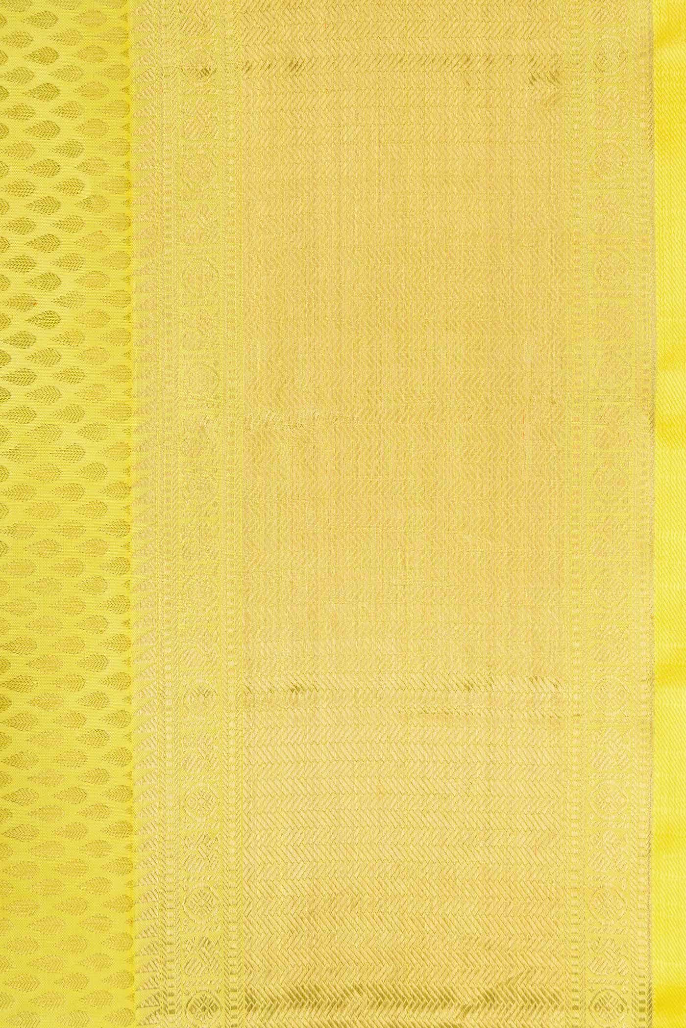 Lemon Yellow Kanchipuram Silk Saree