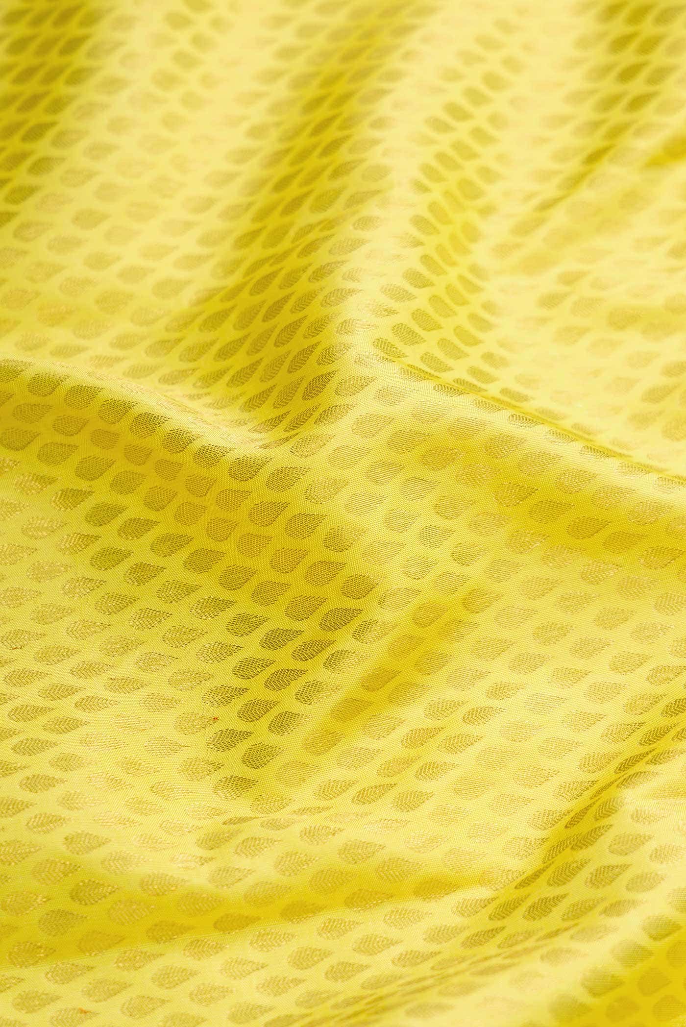 Lemon Yellow Kanchipuram Silk Saree