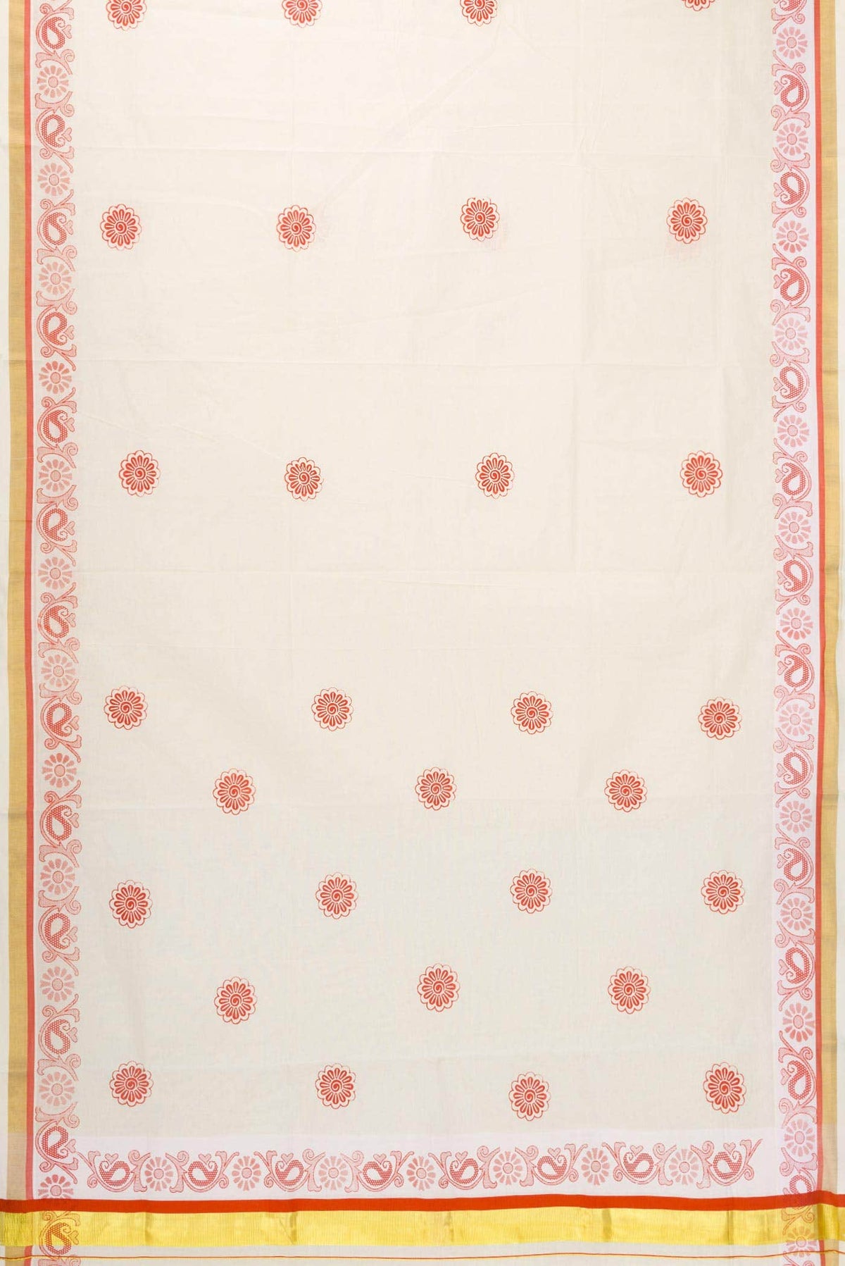 Sandal Dual Tone Kerala Cotton Saree
