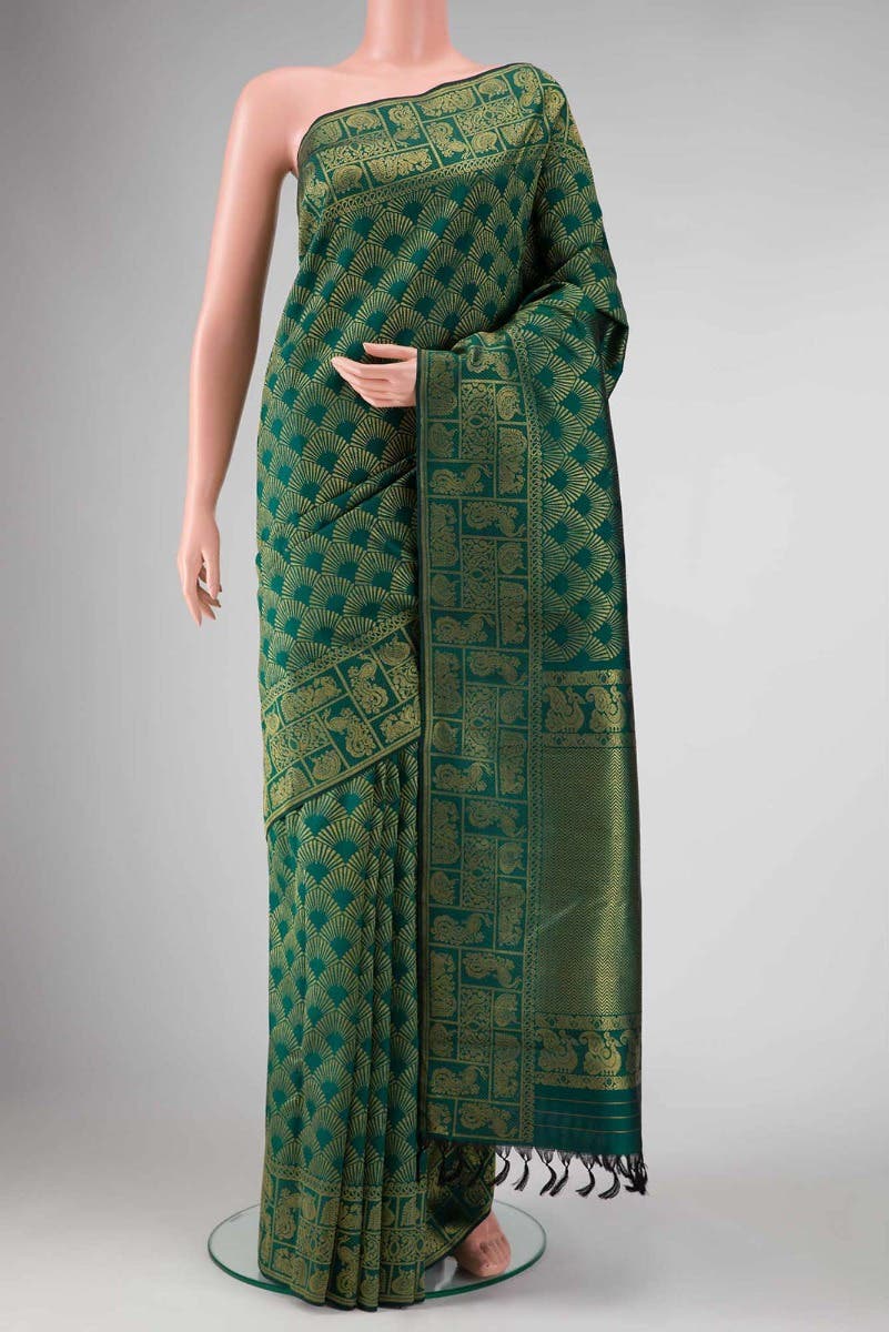 Green Dual Tone Kanchipuram Silk Saree