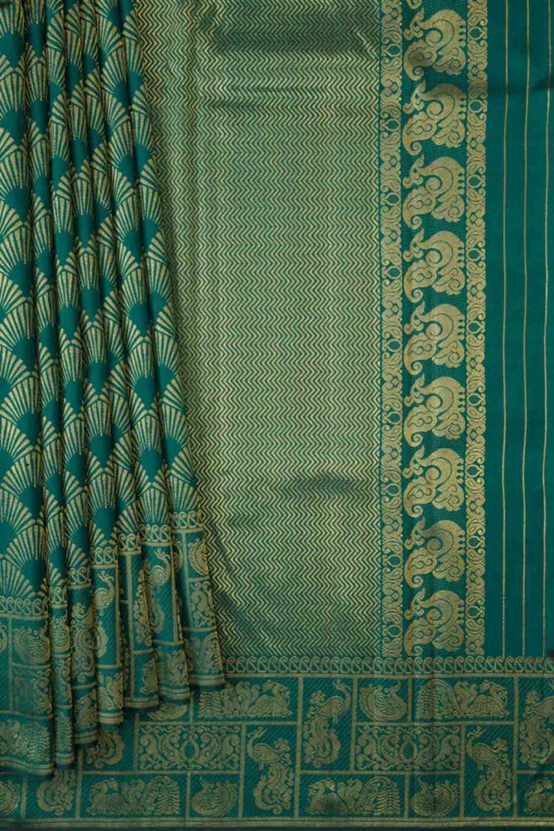 Green Dual Tone Kanchipuram Silk Saree