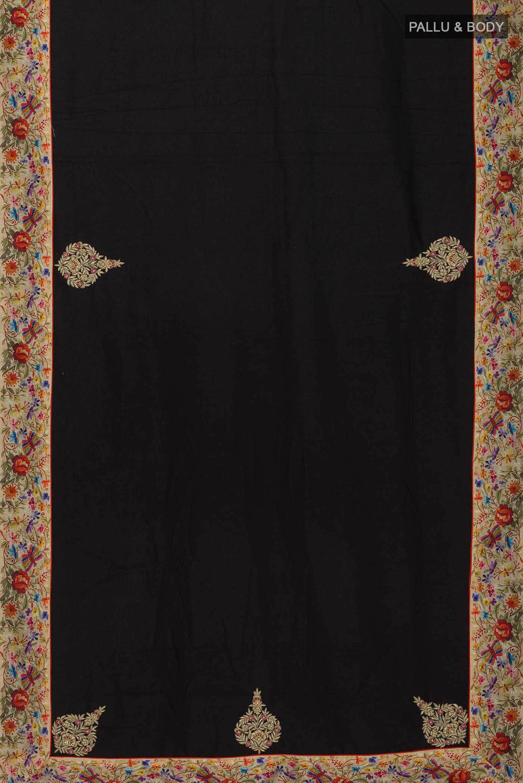 Black Tussar Silk Saree