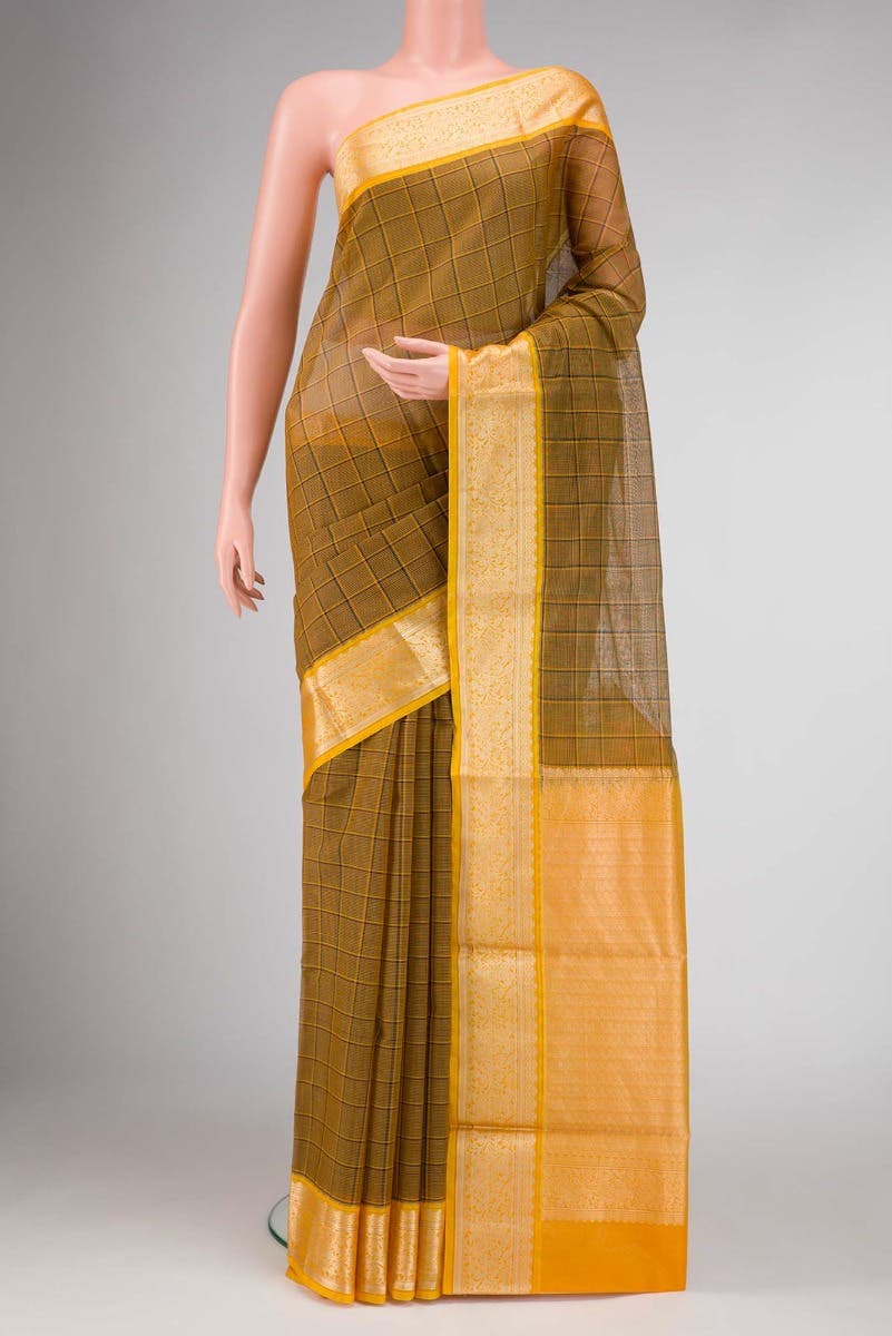 Mehandi Green Dual Tone Silk Cotton Saree