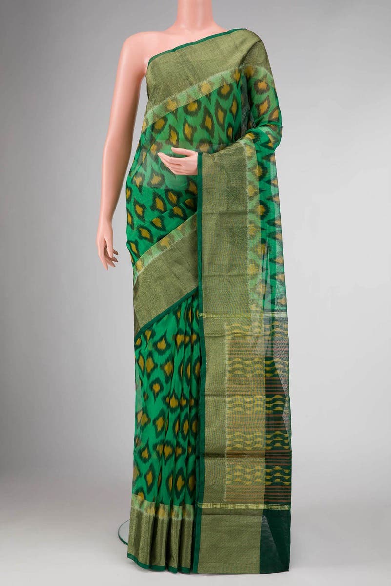 Green Dual Tone Silk Cotton Saree