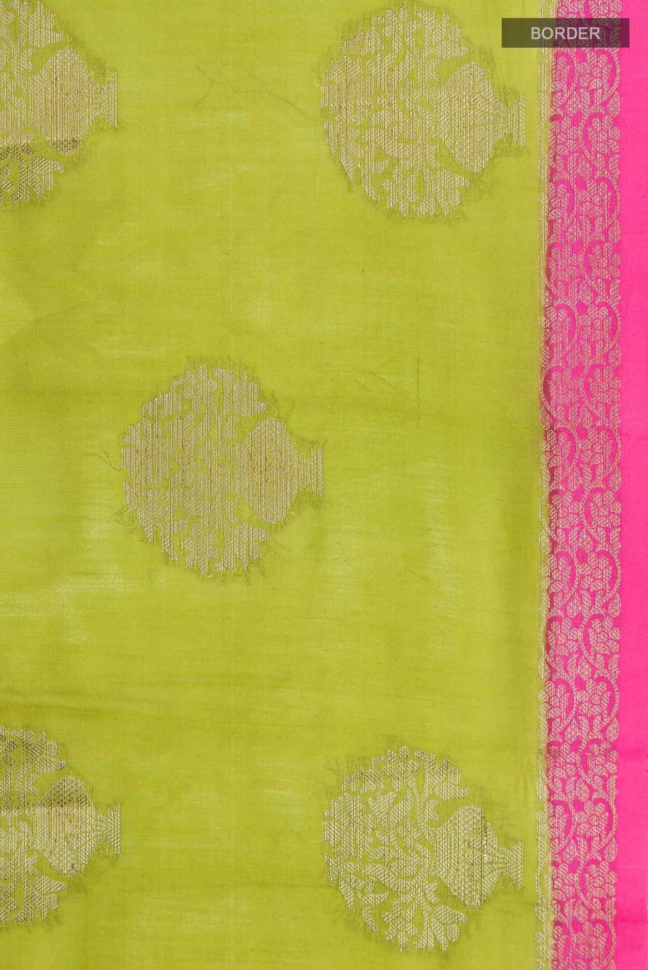 Green Banarasi Raw Silk Saree