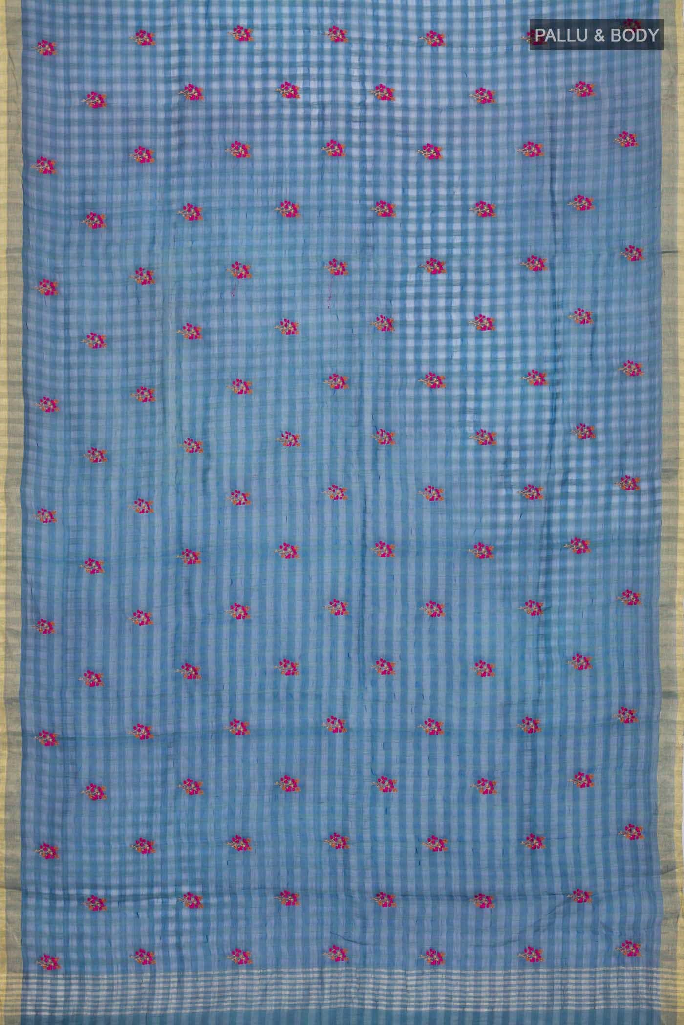 Blue Silk Cotton Saree