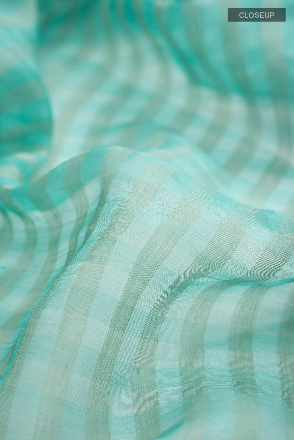 Turquoise Organza Silk Saree