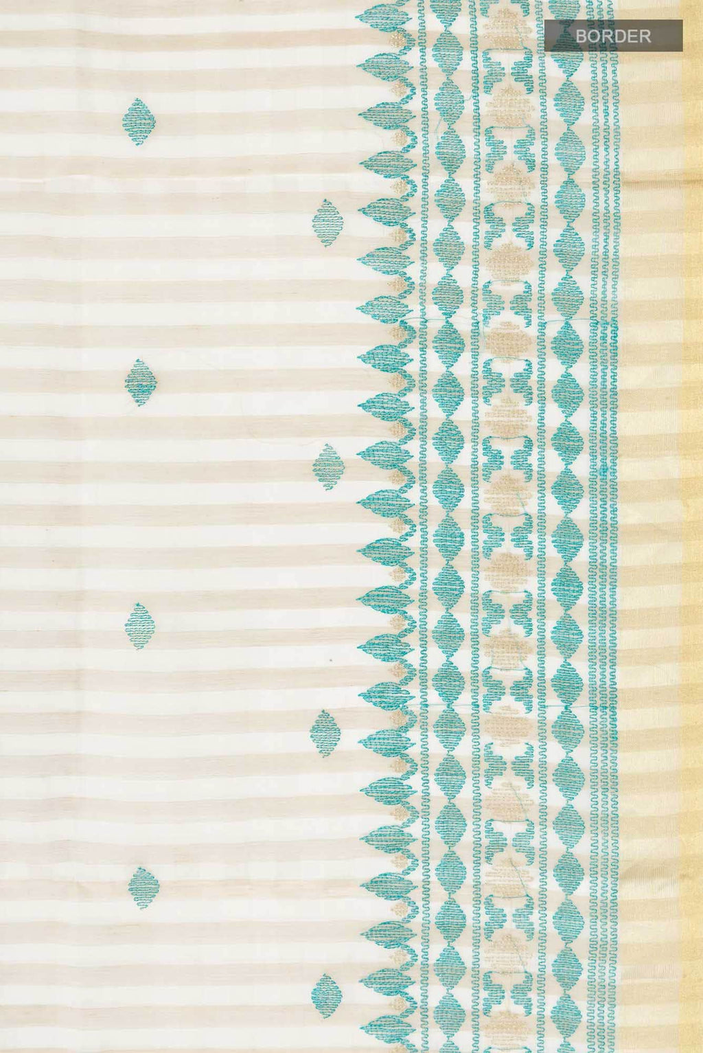 Cream Blended Organza Silk Saree