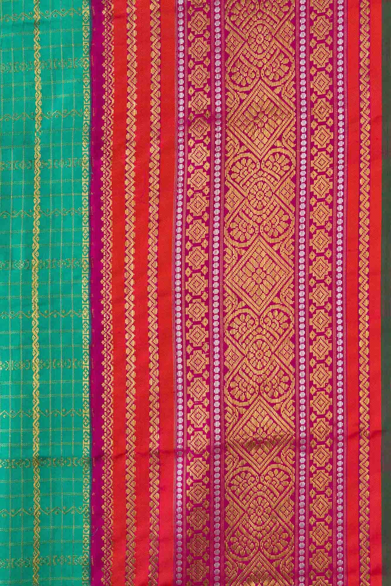 Pure Silk Pure Zari Green Kanchipuram Saree