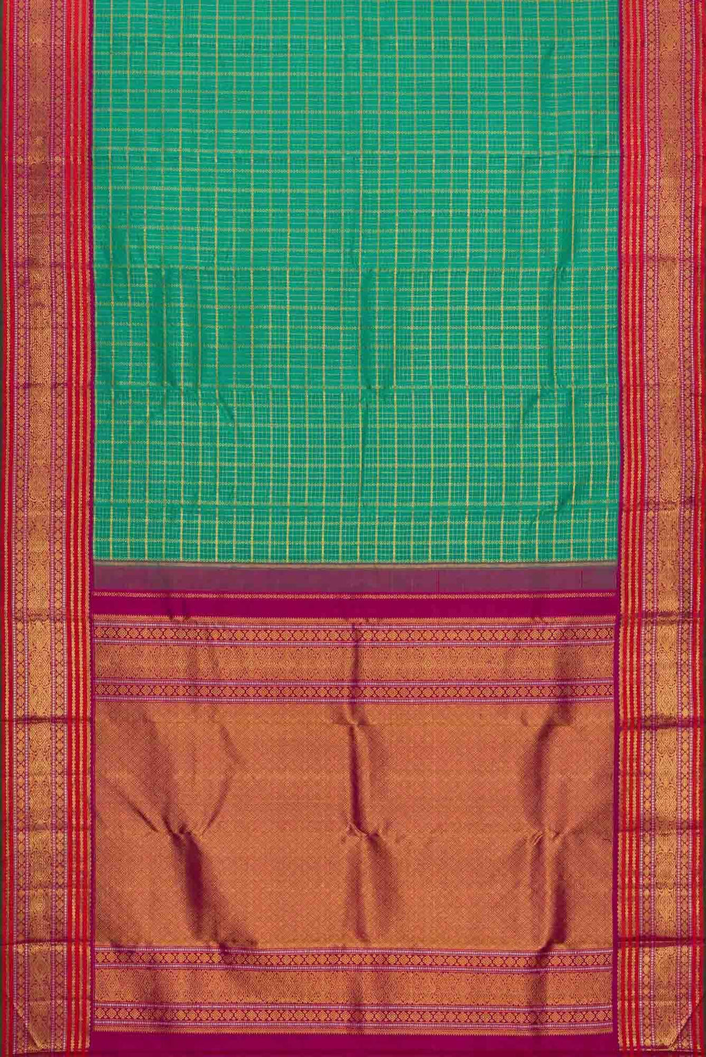 Pure Silk Pure Zari Green Kanchipuram Saree