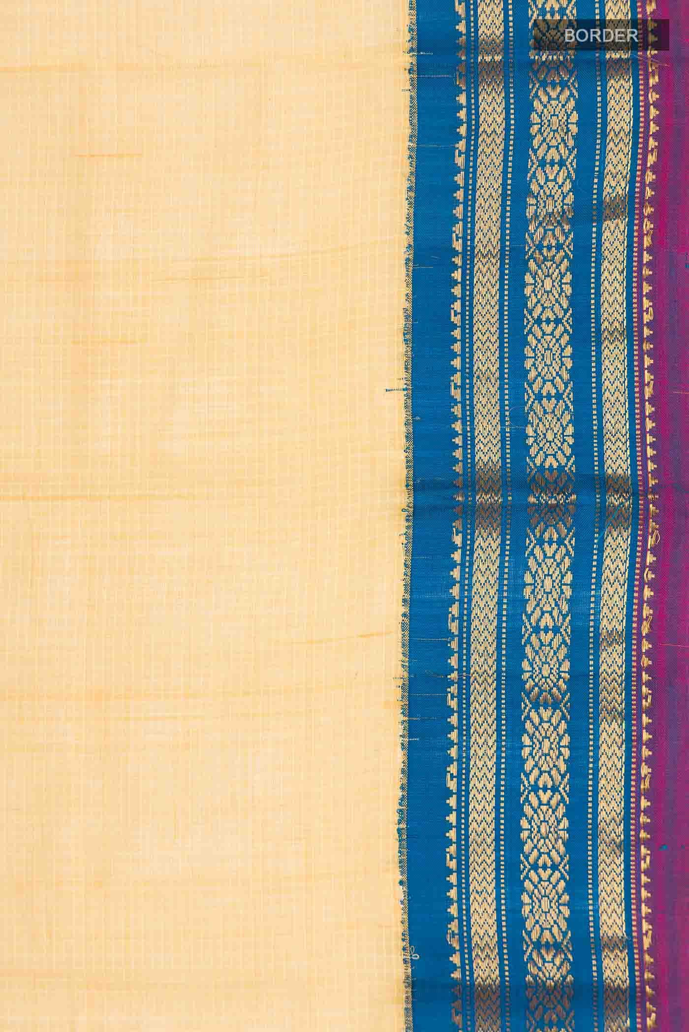 Yellow Gadwal cotton Saree