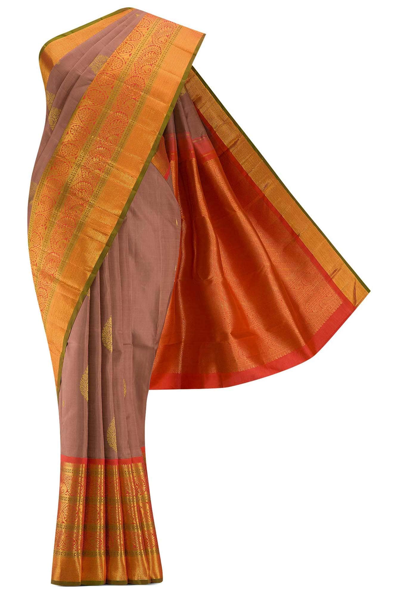 Brown Kanchipuram Silk Saree