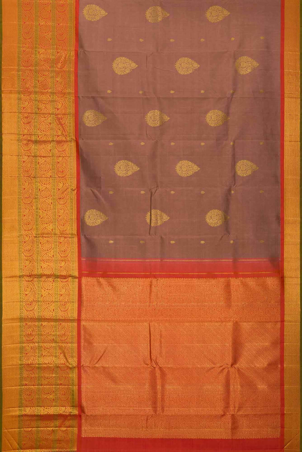 Brown Kanchipuram Silk Saree
