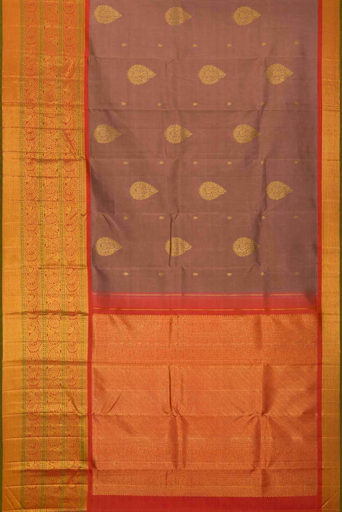 Brown Kanchipuram Silk Saree