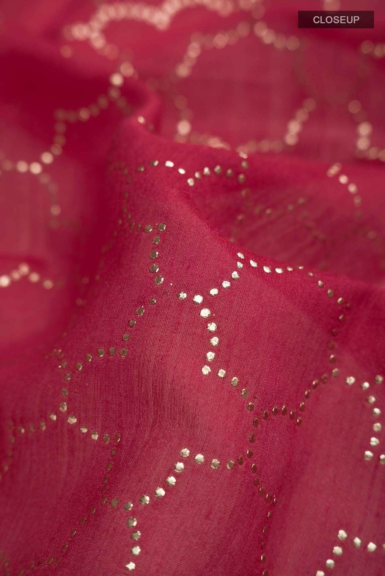 Red Bhagalpuri Tussar Silk Saree