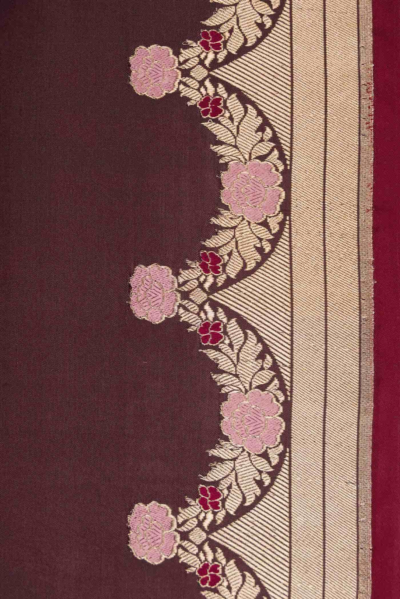 Brown Banarasi Silk Saree