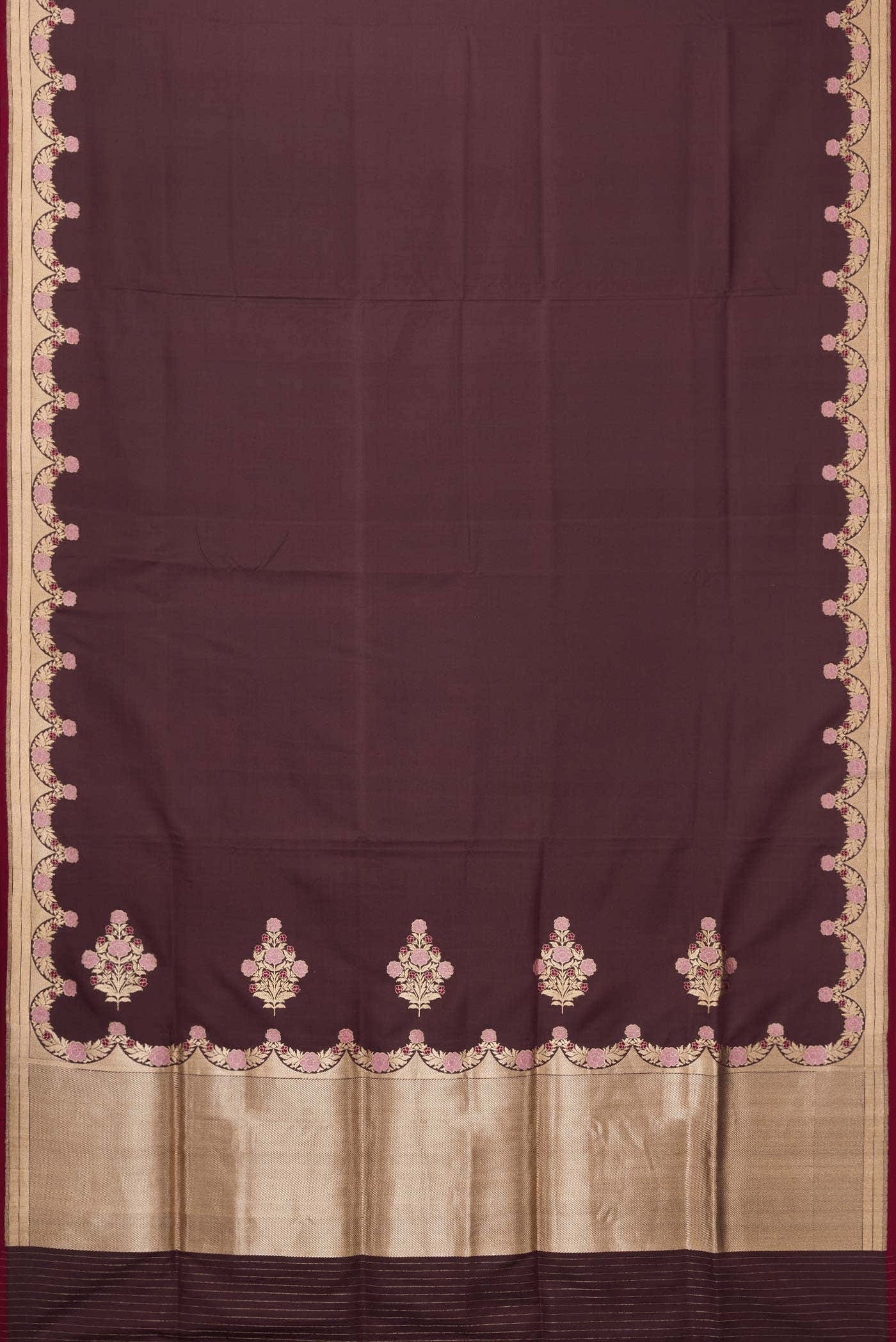 Brown Banarasi Silk Saree