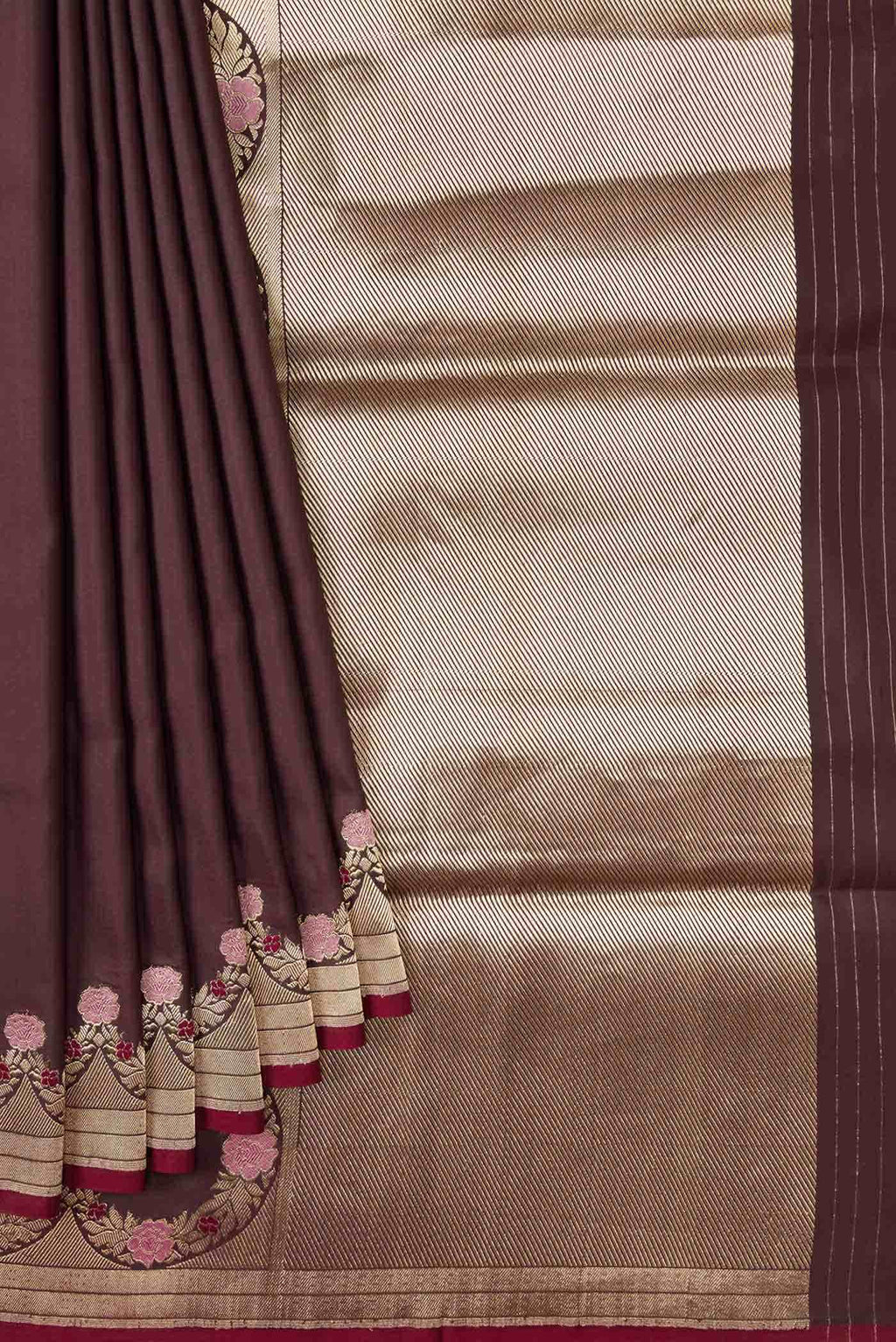Brown Banarasi Silk Saree