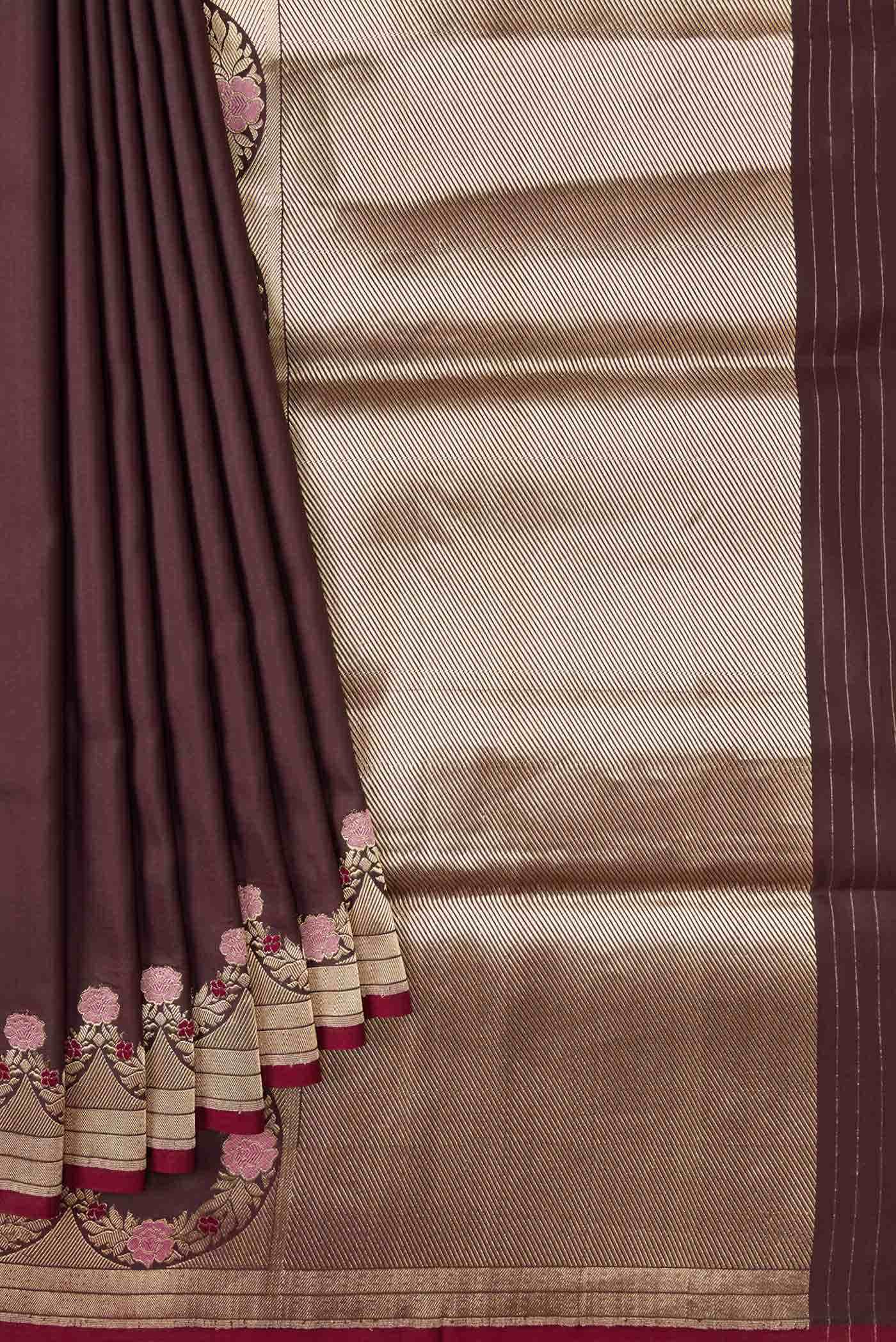 Brown Banarasi Silk Saree