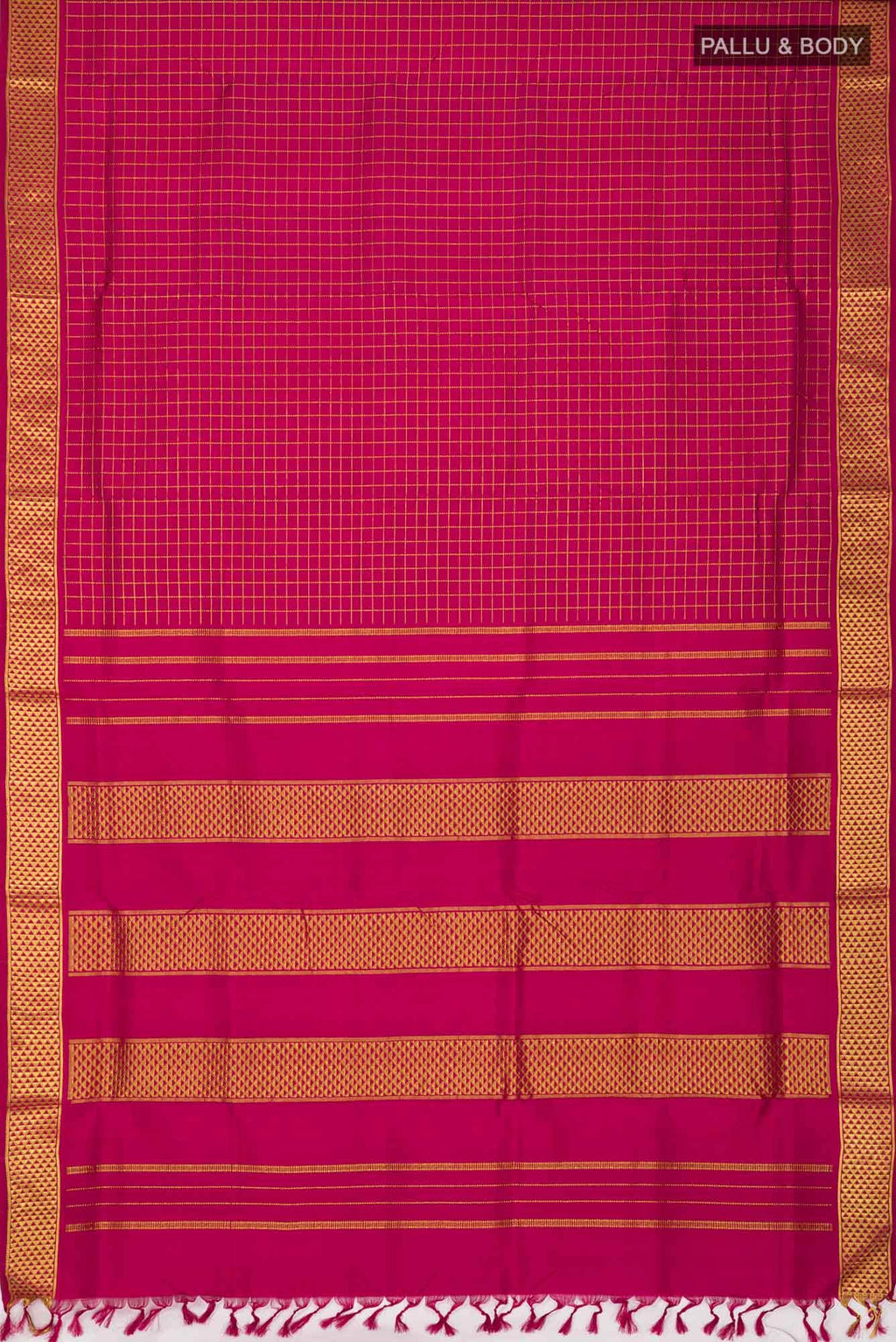 Maroon Kanchipuram Silk Nine Yards Saree