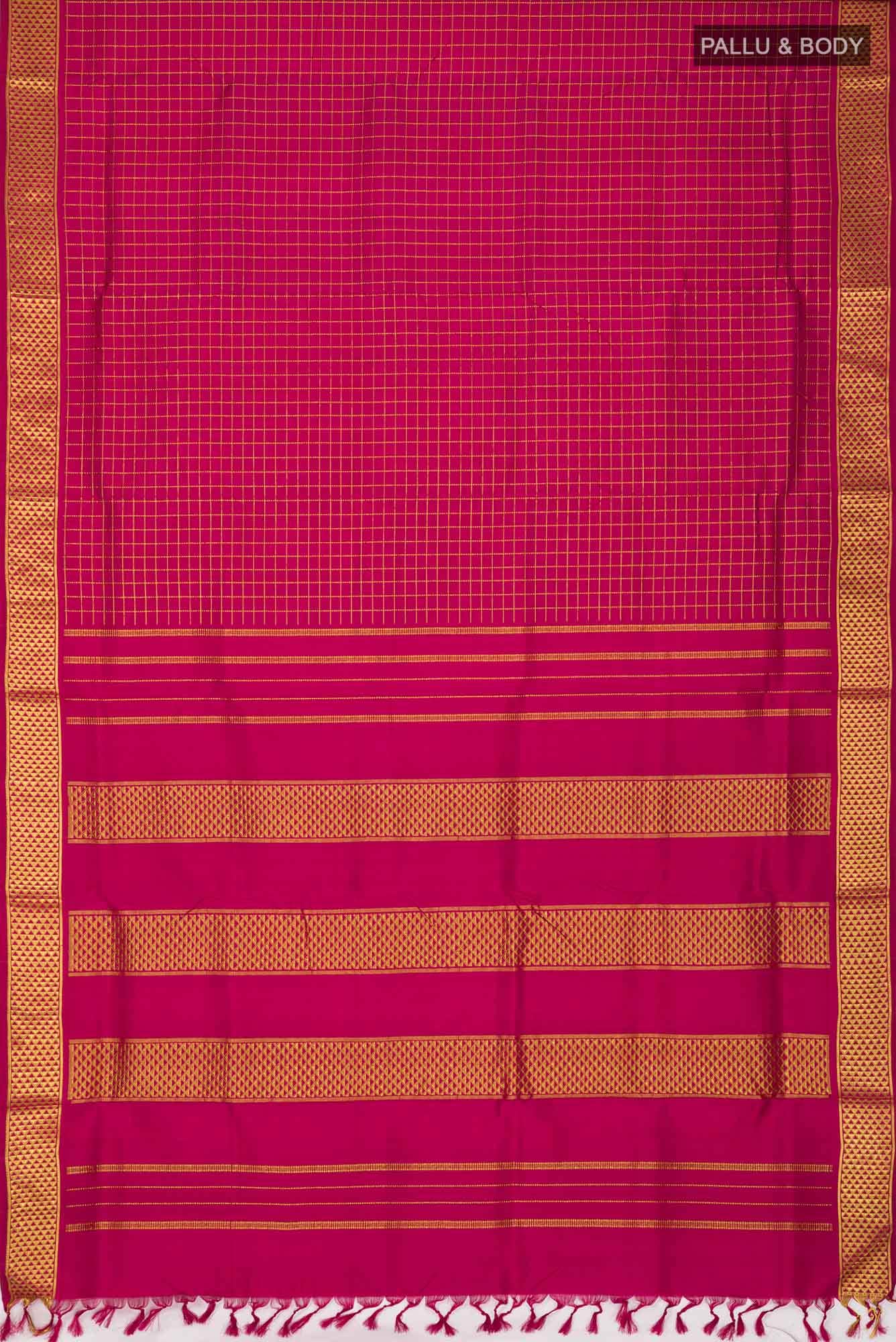 Maroon Kanchipuram Silk Nine Yards Saree