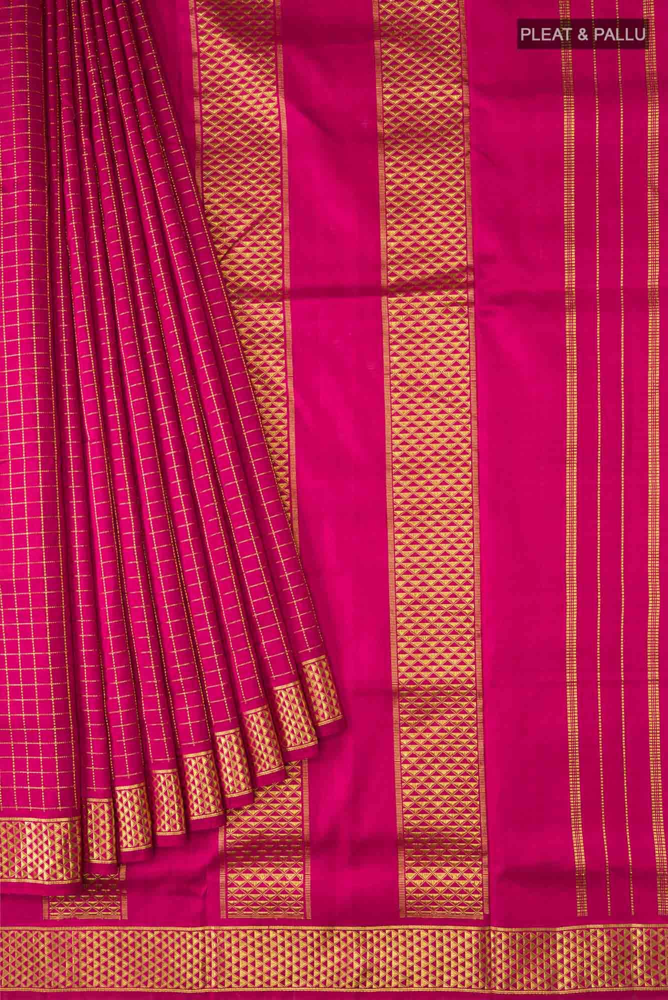 Maroon Kanchipuram Silk Nine Yards Saree
