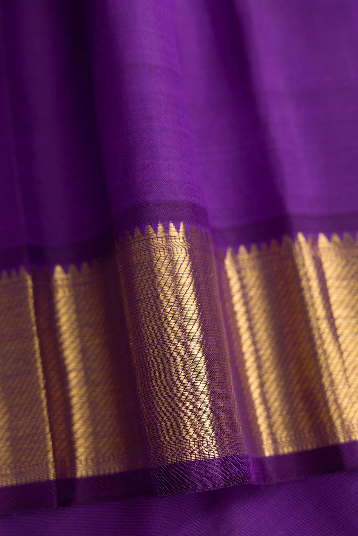 Pure Silk Pure Zari Sea Green Dual Tone Kanchipuram Saree